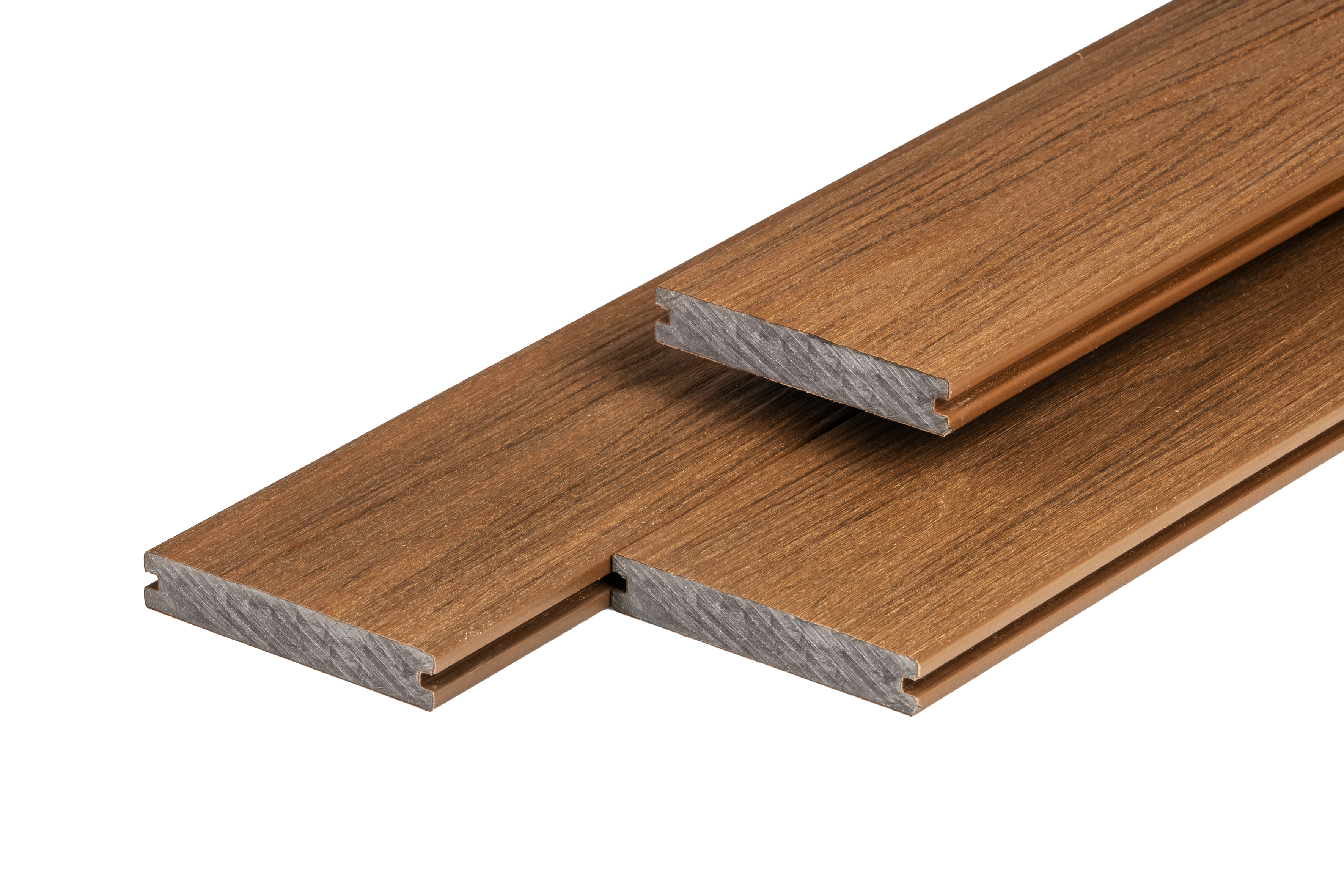 PuraShield composiet vlonderplank 2,3 x 13,8 x 300 cm, teak, massief, fijne houtnerf, clip systeem