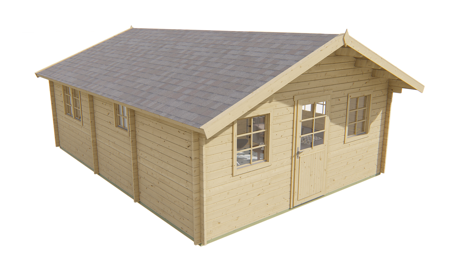 Blokhut - Tuinhuis Cadiz | 44 mm | onbehandeld Blokhut - Tuinhuis Cadiz | 44 mm | onbehandeld