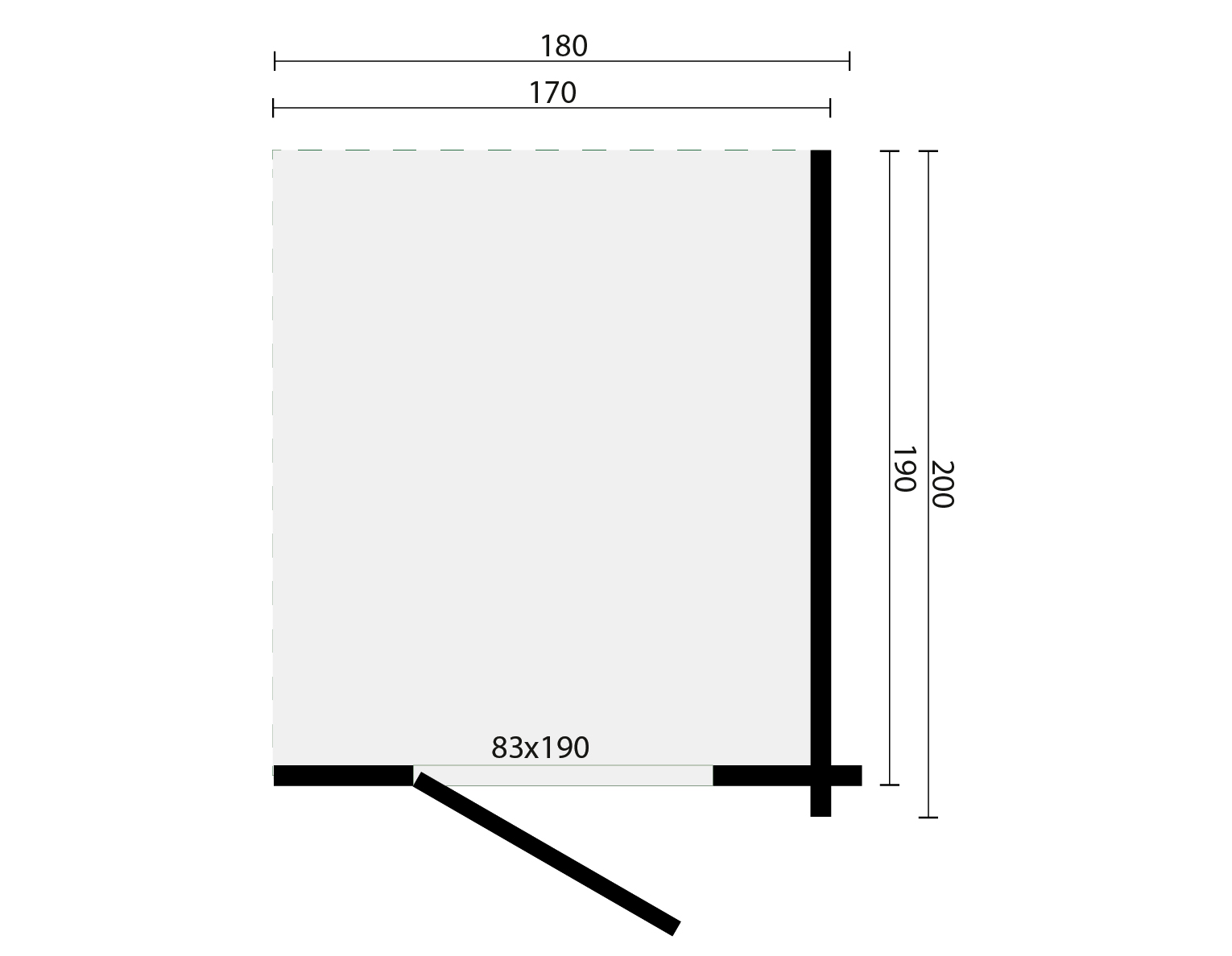 Blokhut - Tuinhuis Toilet/Shower Kit XXXL | 70 mm | onbehandeld
