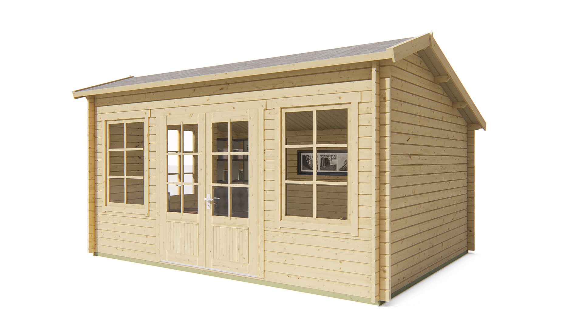Blokhut - Tuinhuis Tane | 40 mm | vuren grijs geïmpregneerd Blokhut - Tuinhuis Tane | 40 mm | vuren grijs geïmpregneerd