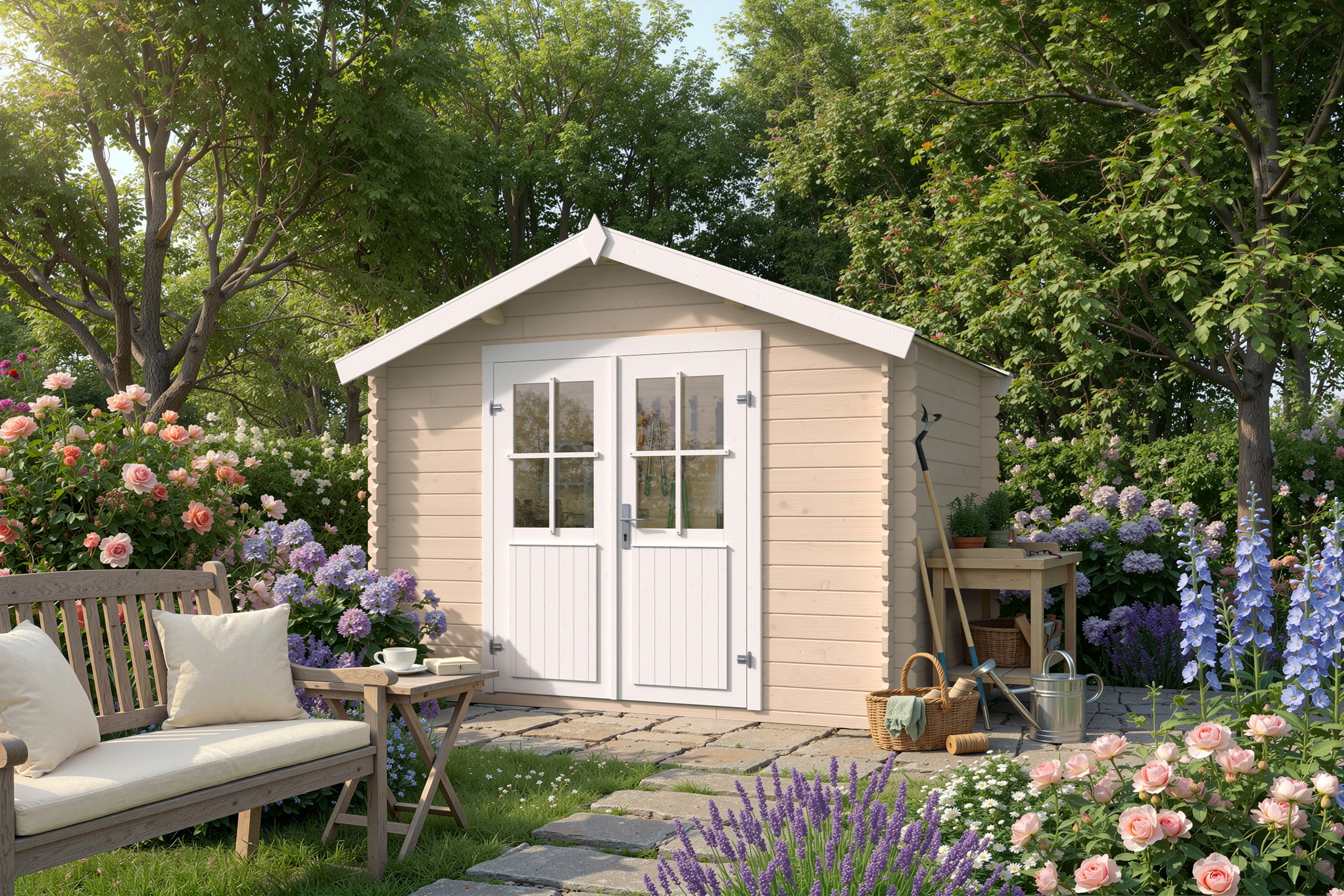 Blokhut - Tuinhuis Somo | 28 mm | onbehandeld