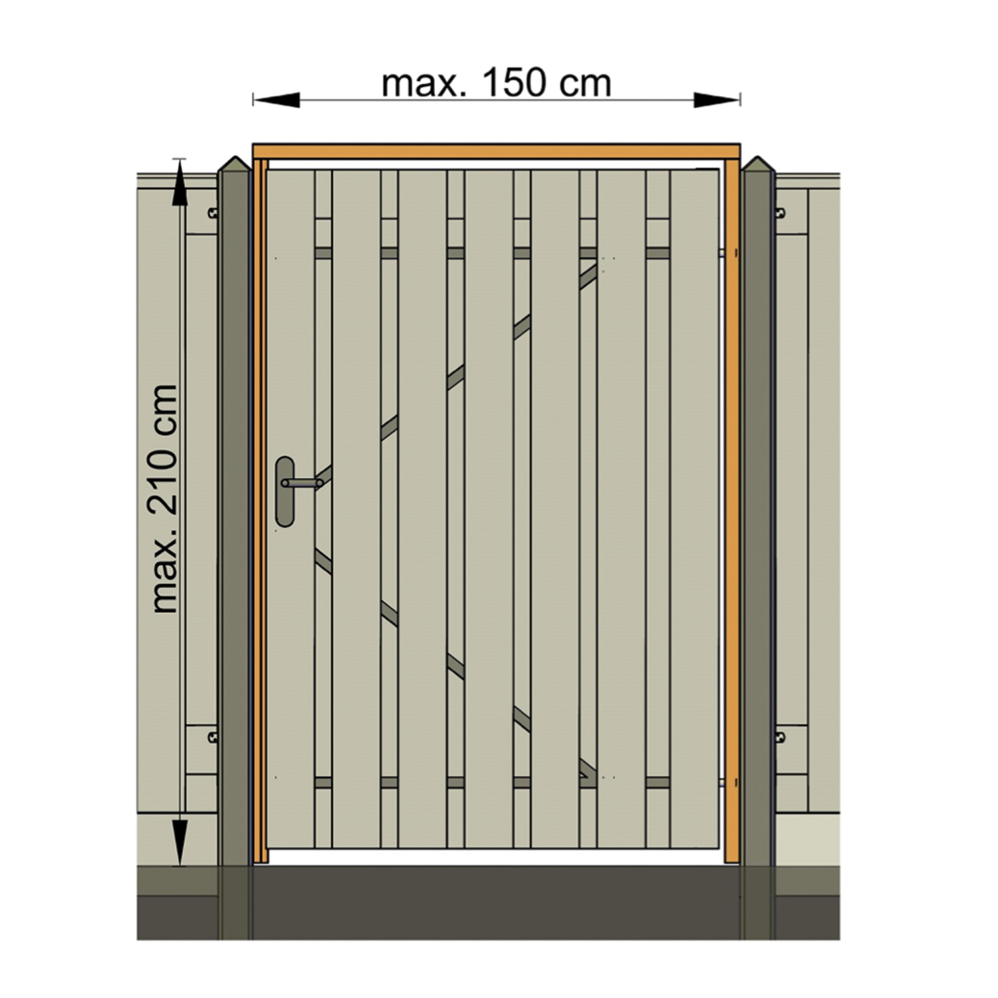 Red Class Wood Gartentorzarge + Anschlagbalken