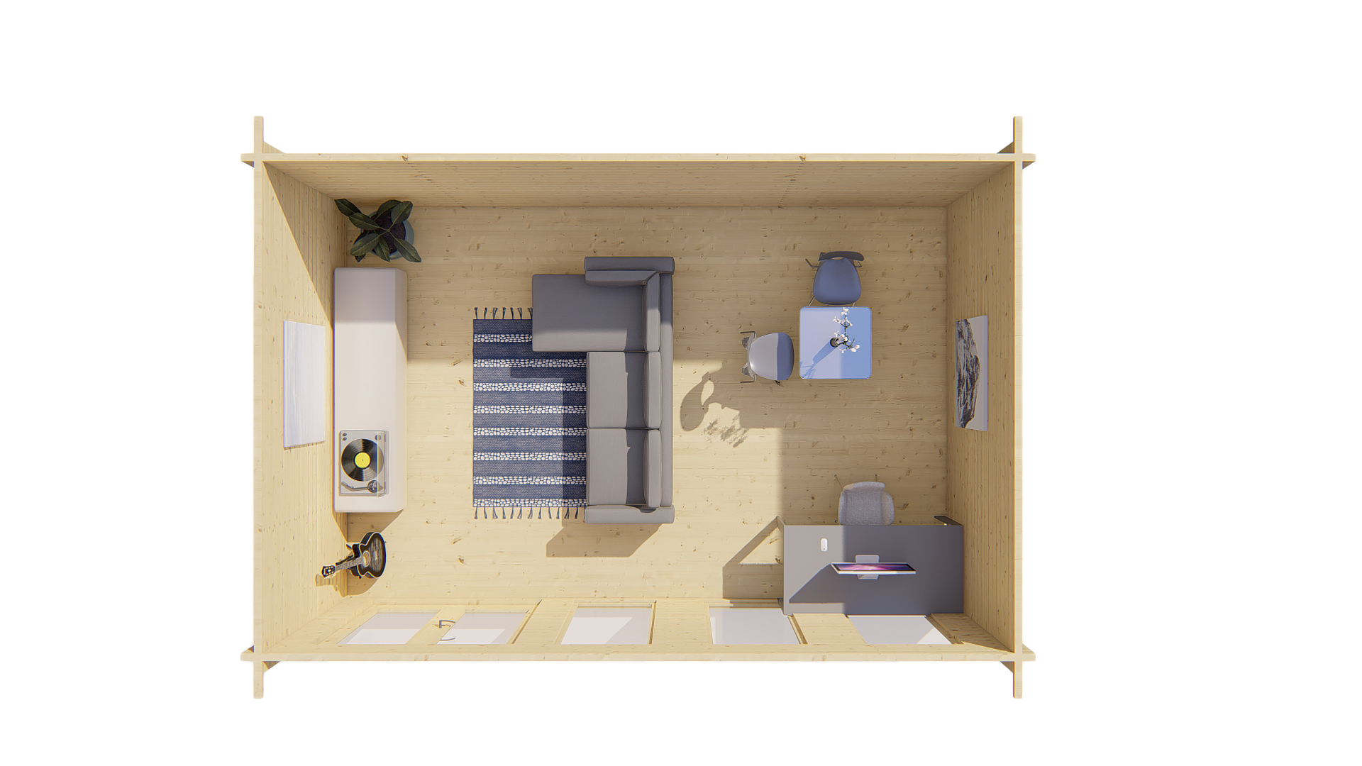 Blokhut - Tuinhuis Gabriella | 58 mm | grijs geïmpregneerd Blokhut - Tuinhuis Gabriella | 58 mm | grijs geïmpregneerd