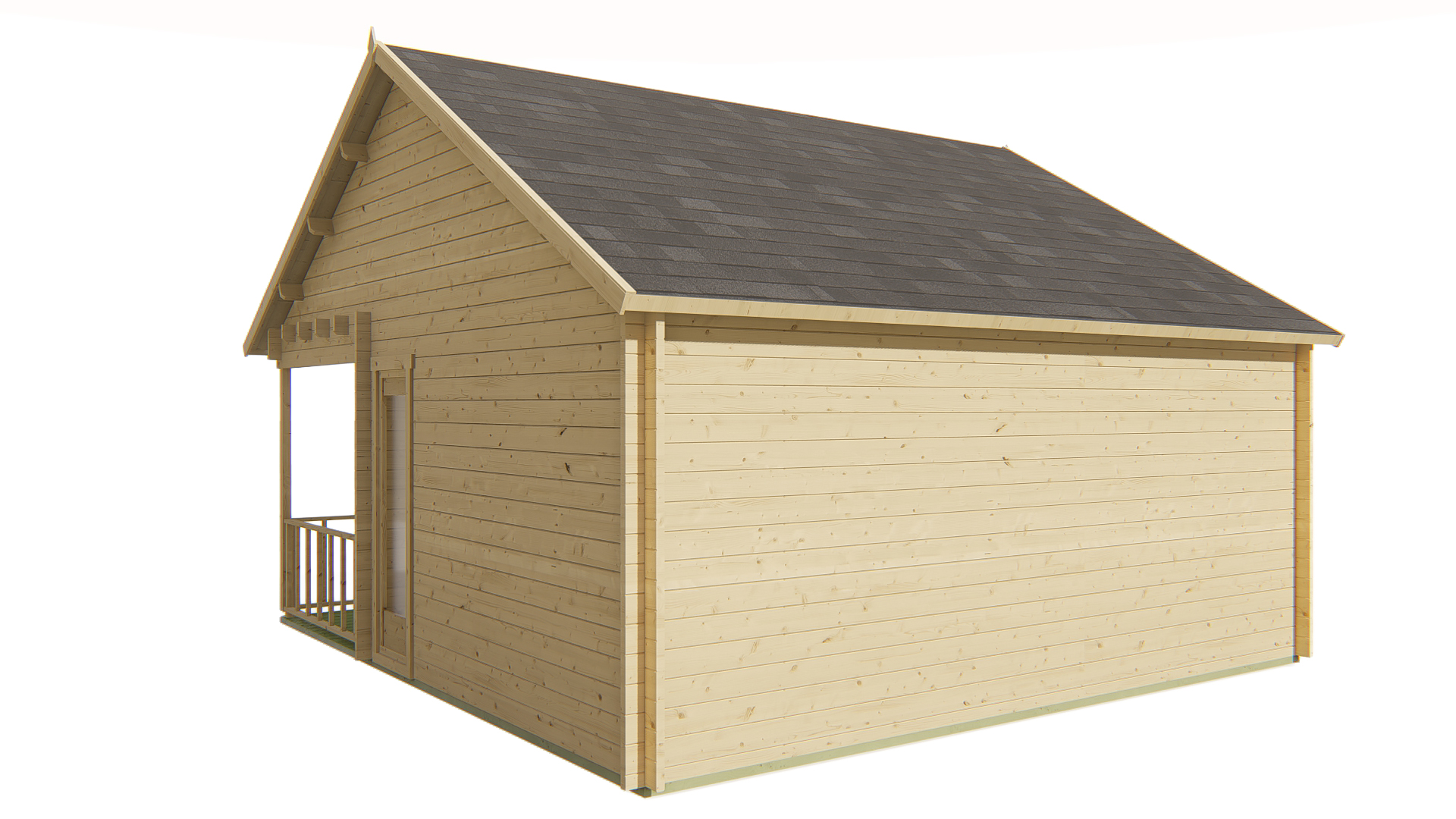 Blokhut - Tuinhuis Olaug | 44 mm | vuren groen geïmpregneerd Blokhut - Tuinhuis Olaug | 44 mm | vuren groen geïmpregneerd