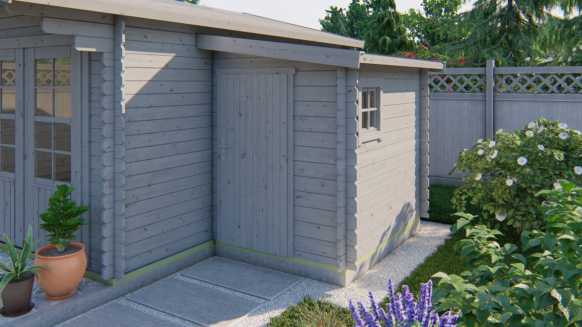 Blokhut - Tuinhuis Toilet kit annexe | 28 mm | groen geïmpregneerd