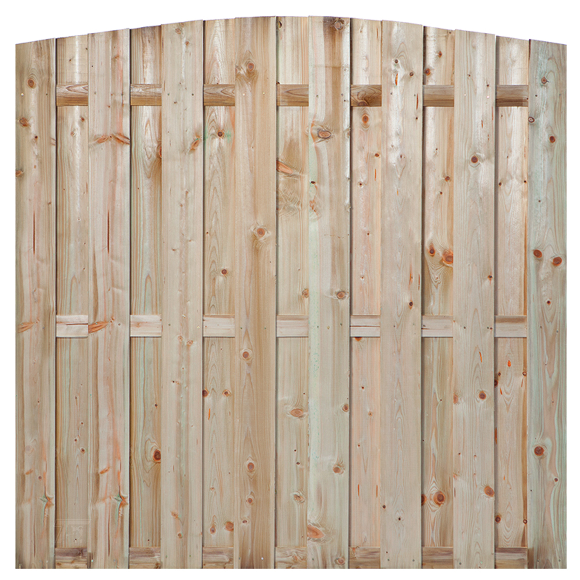 Tuinscherm Den Haag toog, groen geïmpregneerd grenen, geschroefd, 18-planks (15+3) 180 x 180 cm