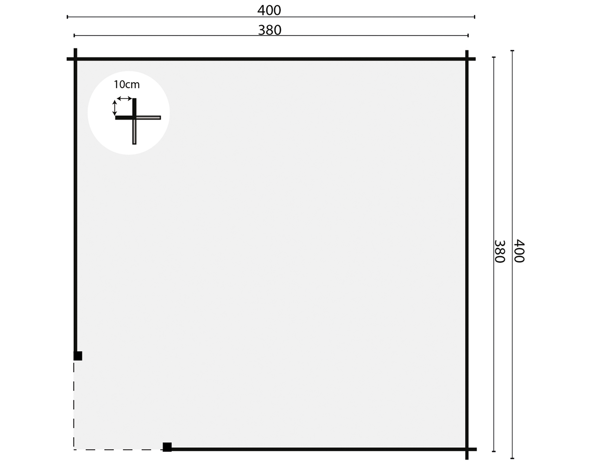 Blockhütten-Pavillon Marit | 44mm | unbehandelt