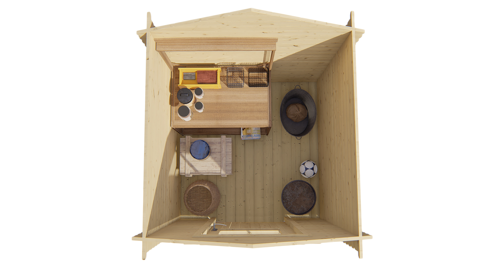 Blokhut - Tuinhuis Richard | 28 mm | vuren groen geïmpregneerd Blokhut - Tuinhuis Richard | 28 mm | vuren groen geïmpregneerd