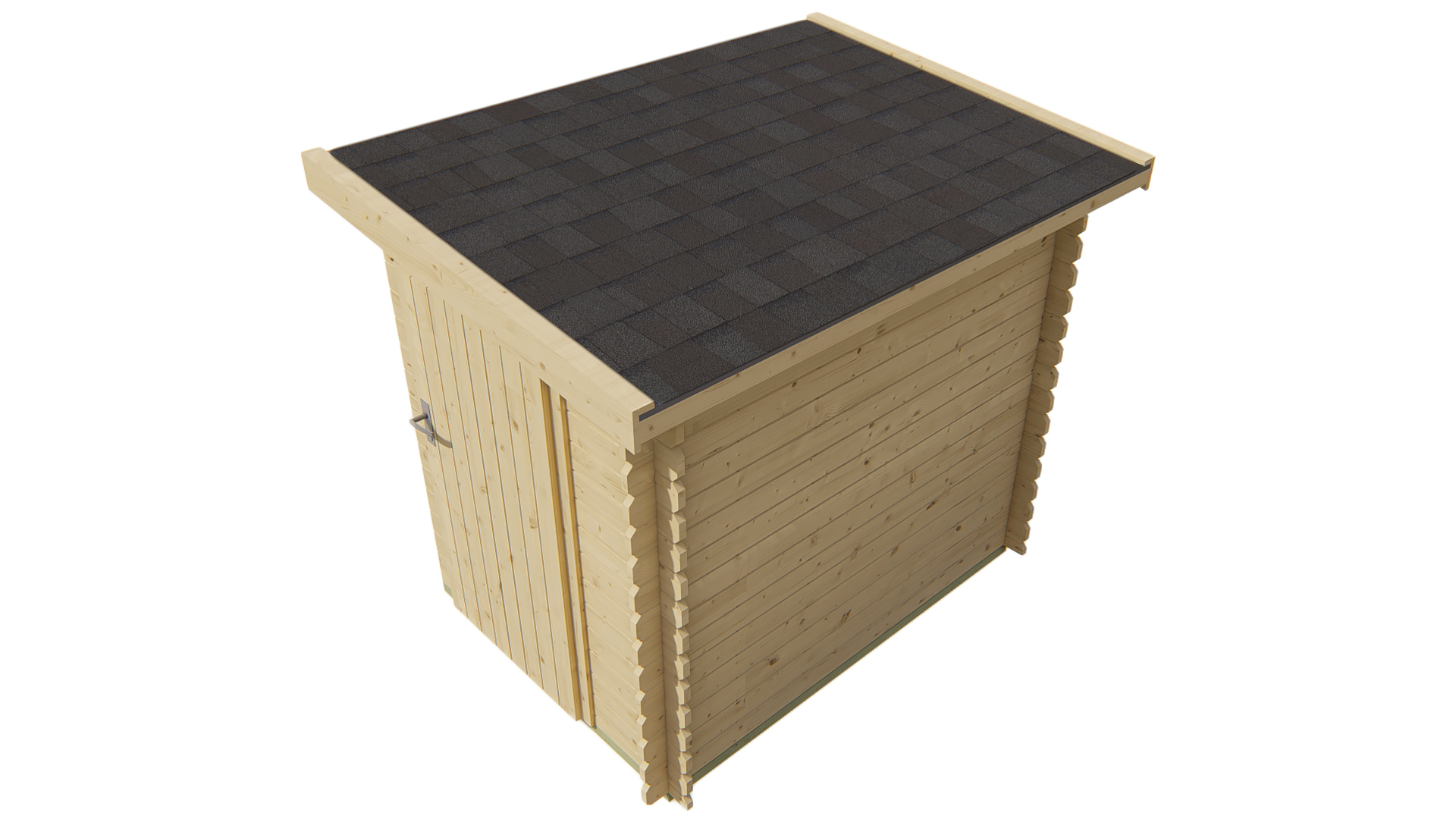 Blokhut - Tuinhuis Aanbouw | 44 mm | vuren groen geïmpregneerd