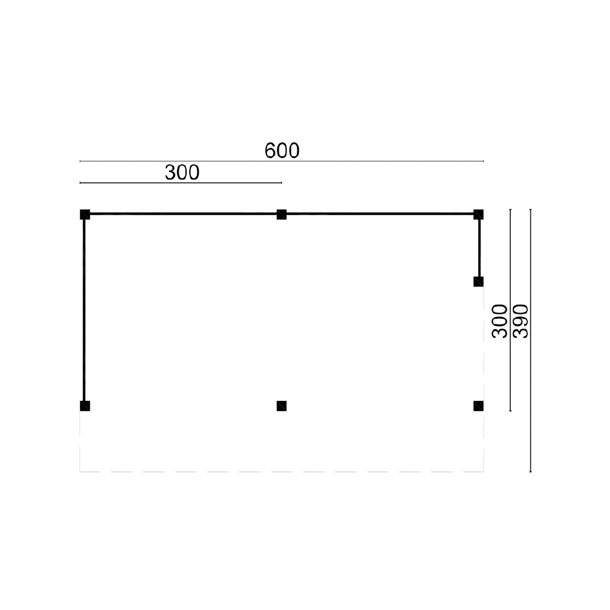 DHZ Kapschuur Goor Douglas 600 x 300 cm zwart geïmpregneerd