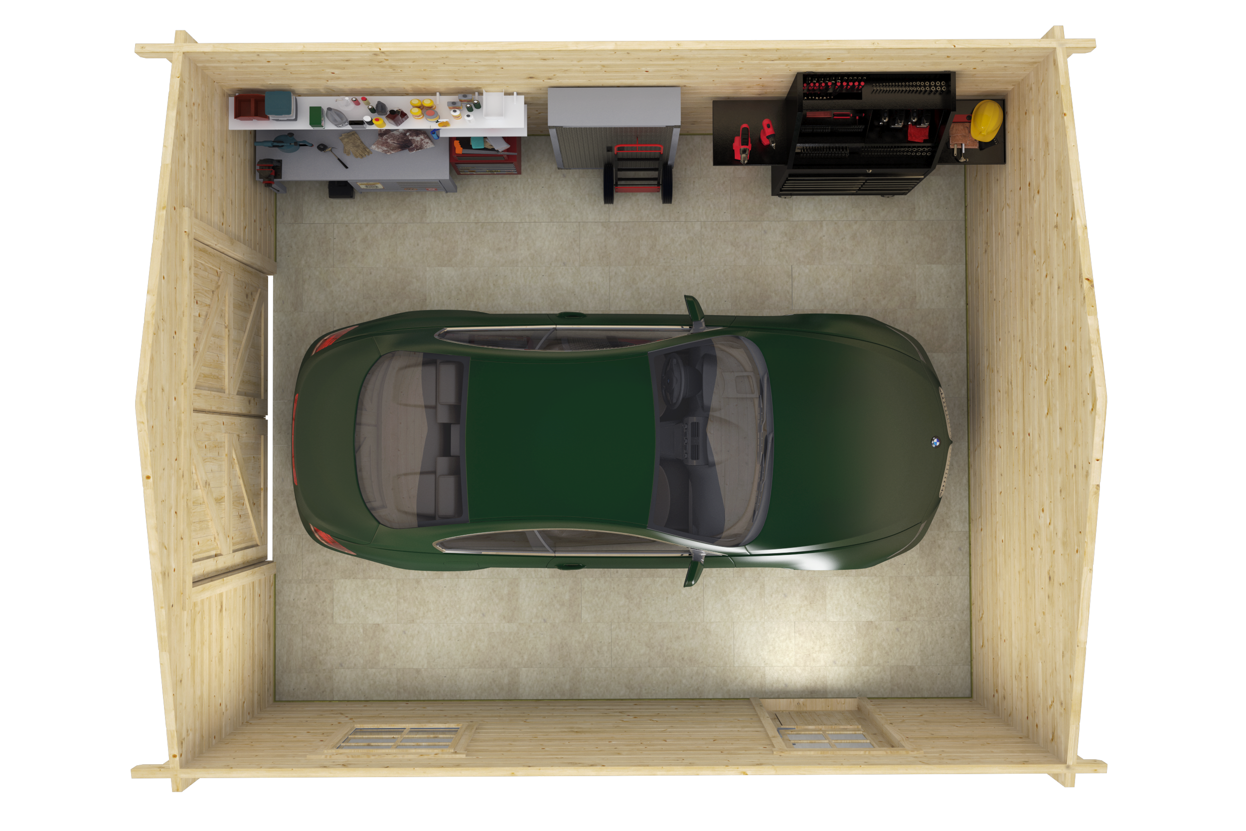 Garage Rydell | 58 mm | vuren honinggeel geïmpregneerd Garage Rydell | 58 mm | vuren honinggeel geïmpregneerd