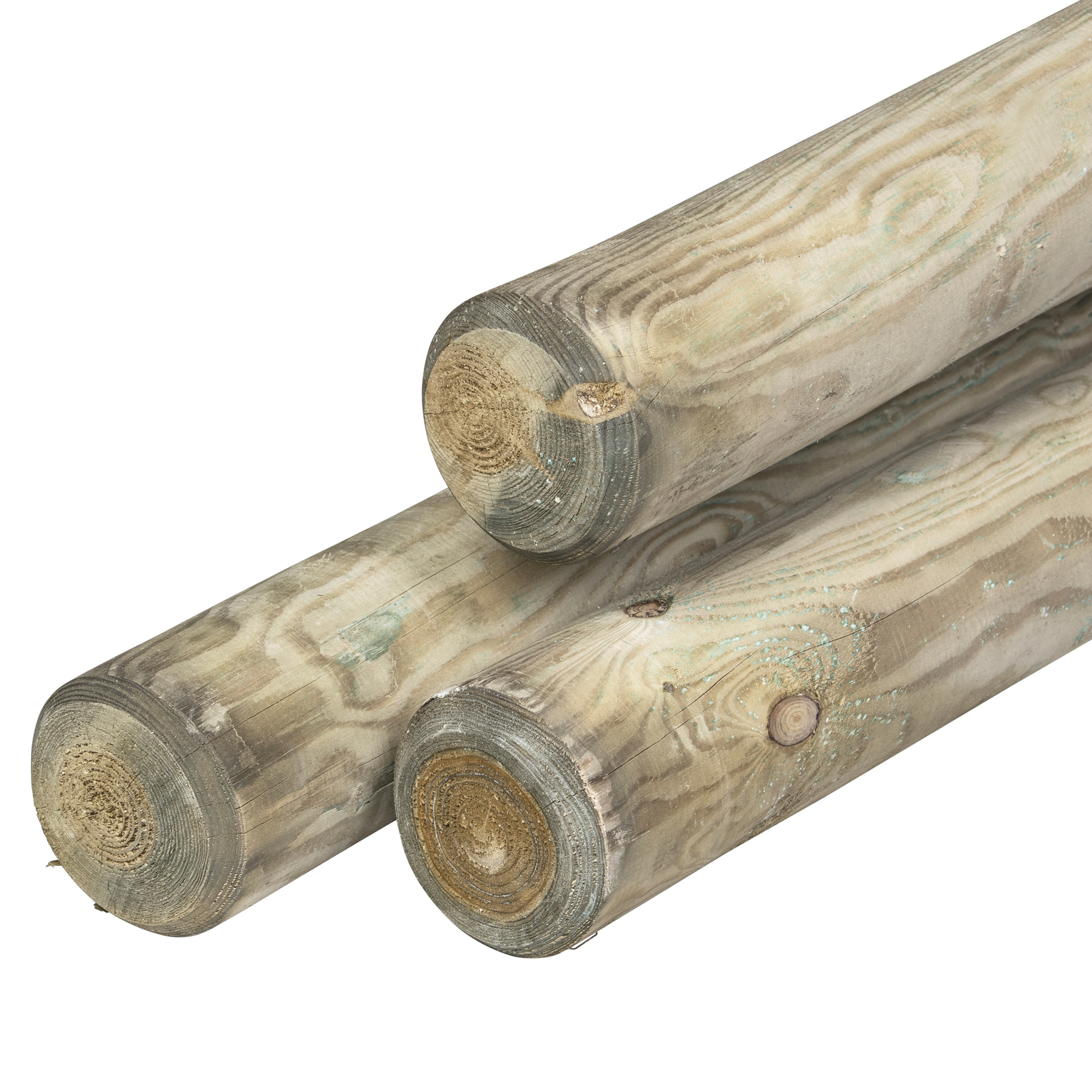 Rondgefreesde paal grenen groen geïmpregneerd, gekruind Ø10,0 x 300 cm
