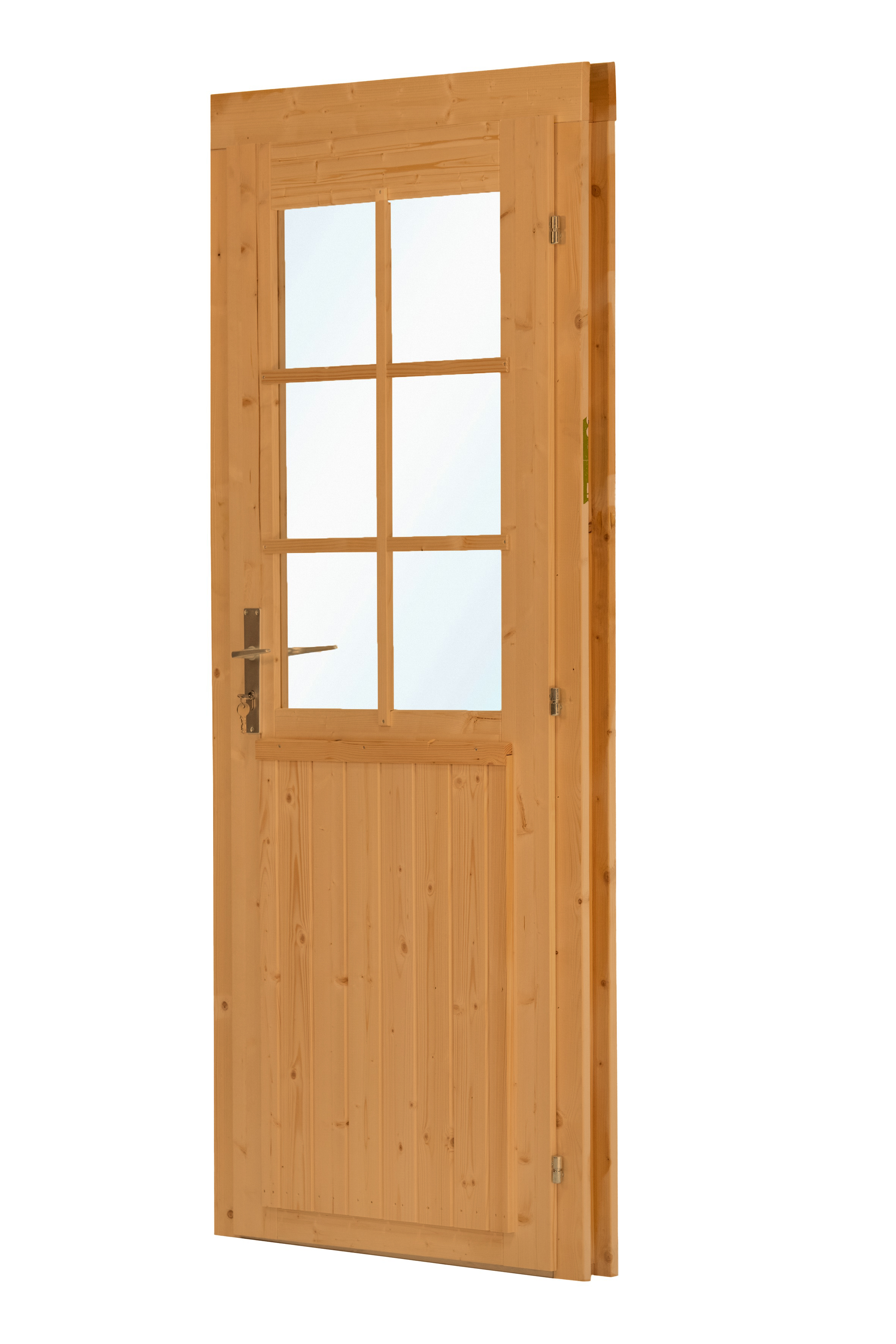 Deur enkel met raam D6 RS vuren 90,5 x 196 cm | bruin geïmpregneerd