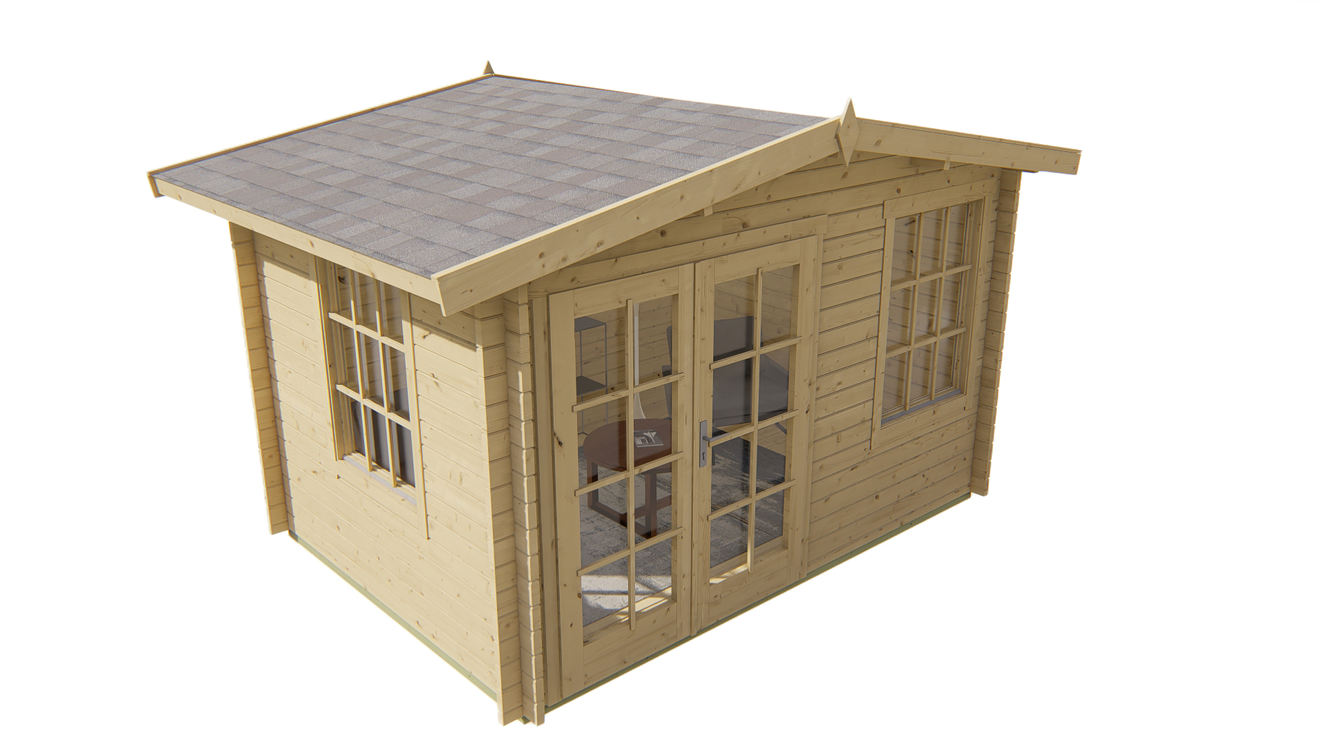 Blokhut - Tuinhuis Philip | 40 mm | vuren honinggeel geïmpregneerd Blokhut - Tuinhuis Philip | 40 mm | vuren honinggeel geïmpregneerd