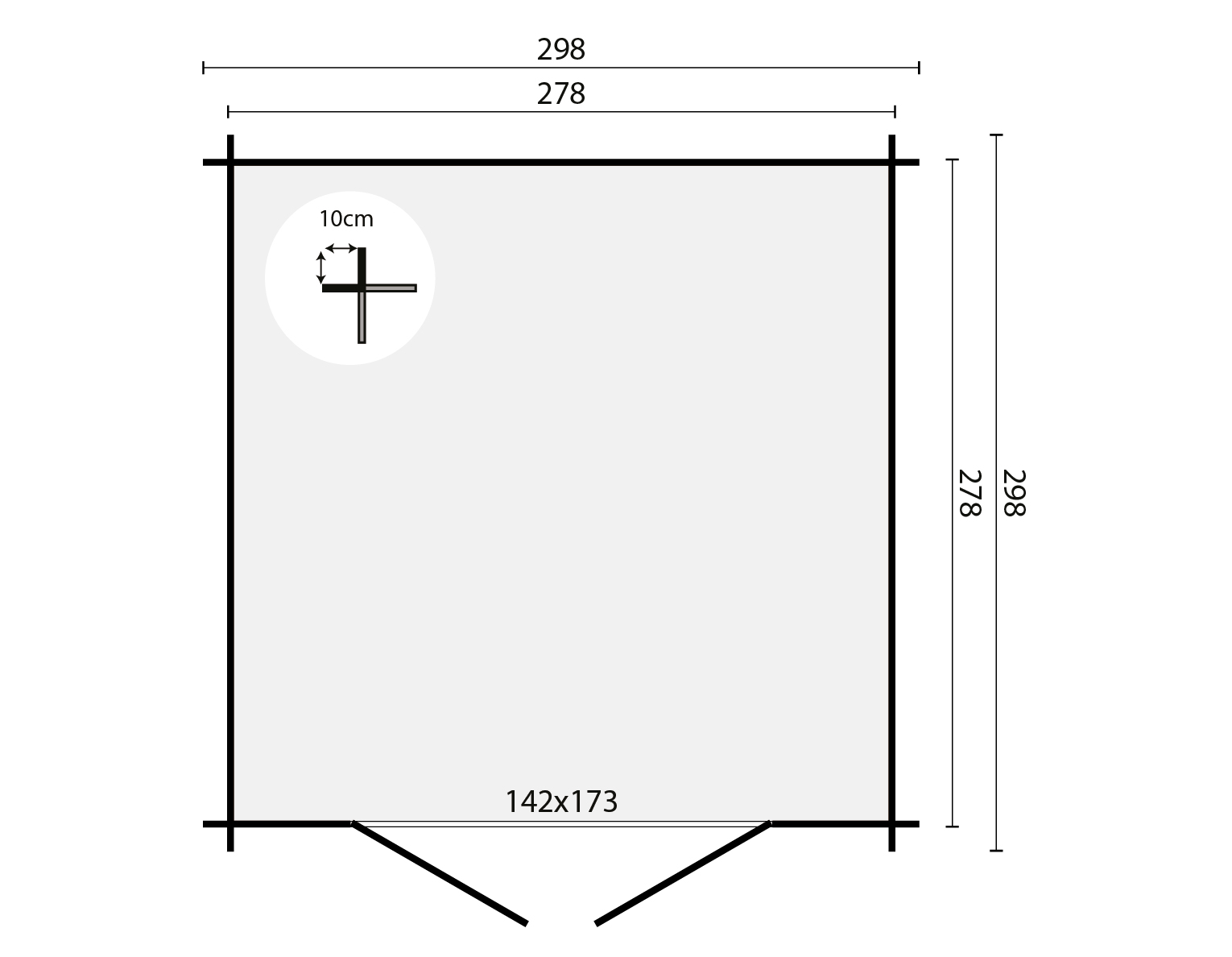 Blokhut - Tuinhuis Noja | 28 mm | onbehandeld