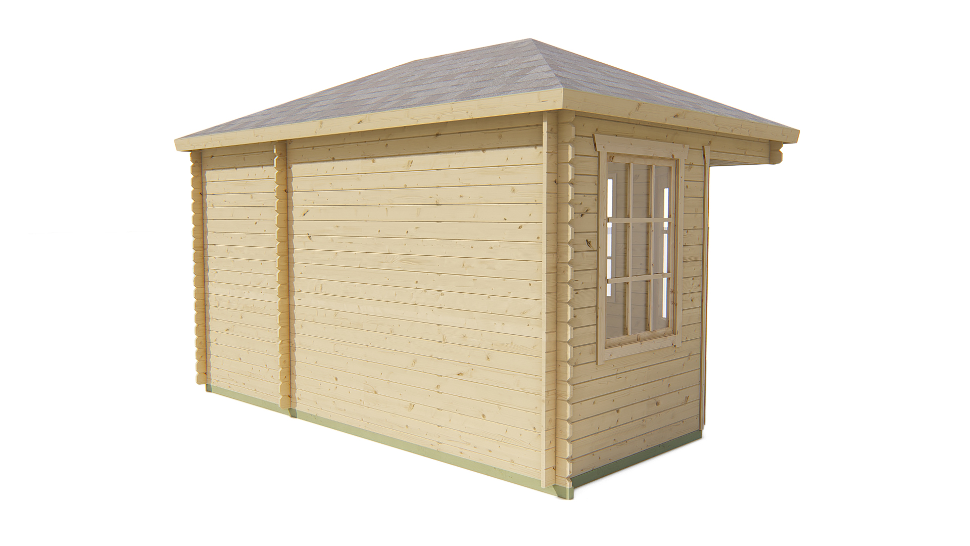 Blokhut - Tuinhuis Agnes | 44 mm | vuren honinggeel geïmpregneerd Blokhut - Tuinhuis Agnes | 44 mm | vuren honinggeel geïmpregneerd