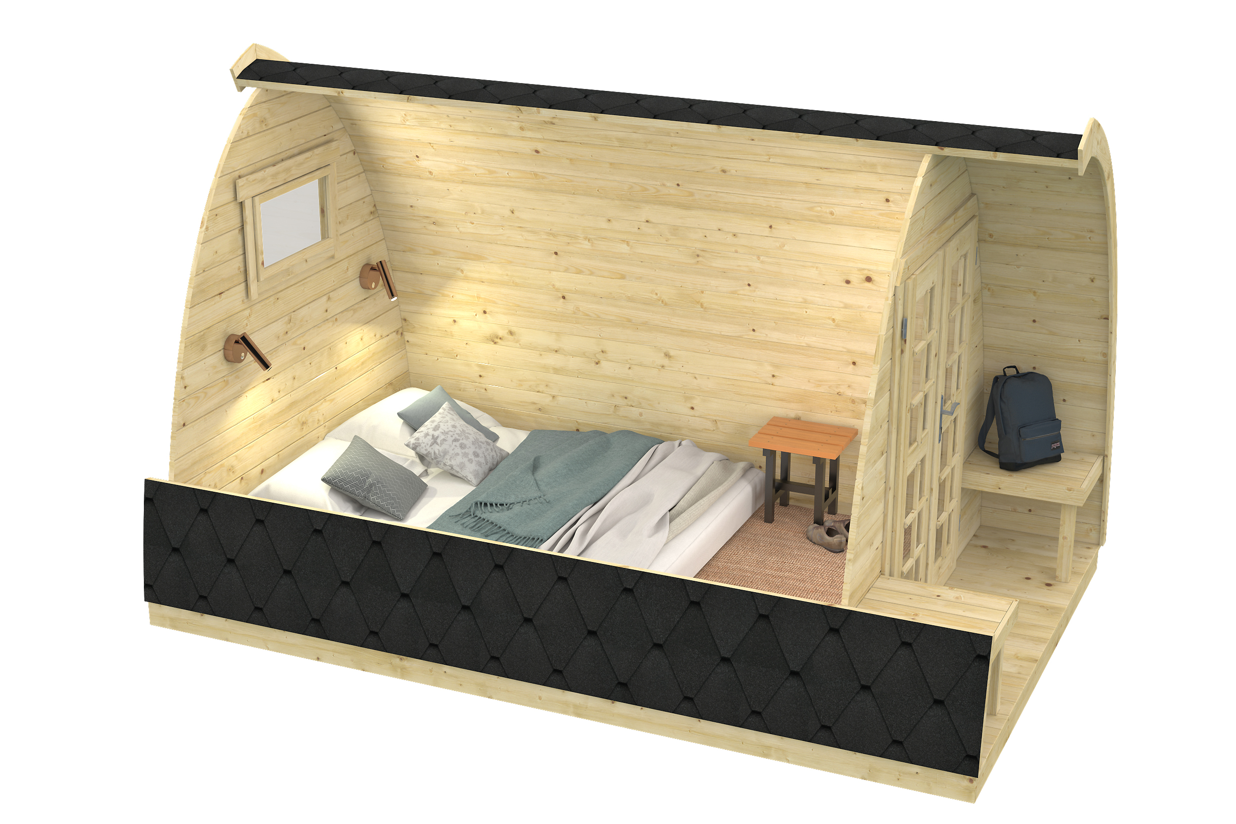 Camping POD 400 | 28 mm | vuren onbehandeld