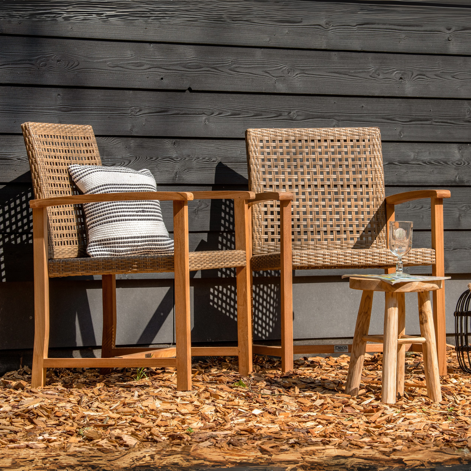 Teak tuinstoel Blitar (set van 2 stoelen)