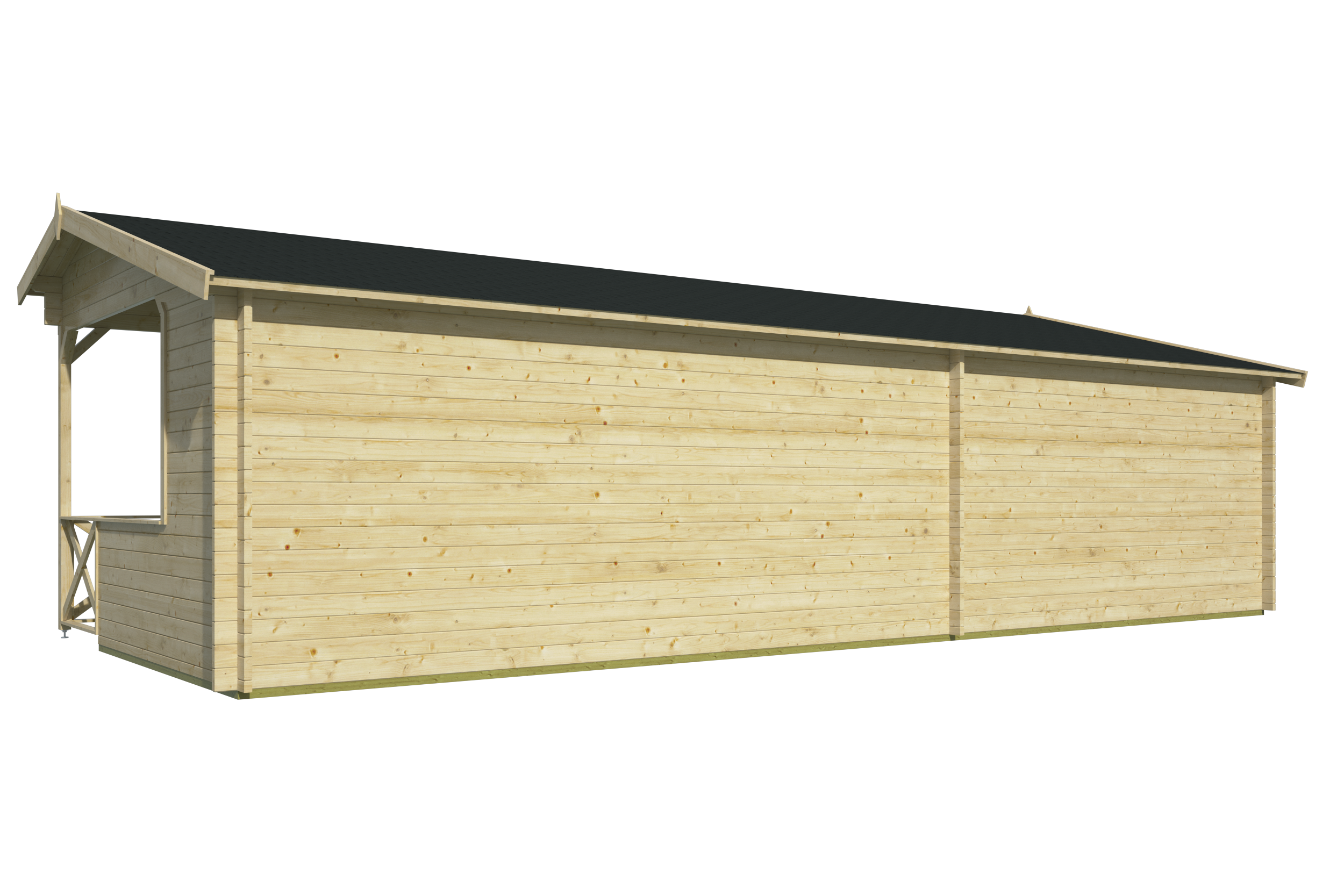 Blokhut - Tuinhuis Mokka | 40 mm | vuren grijs geïmpregneerd