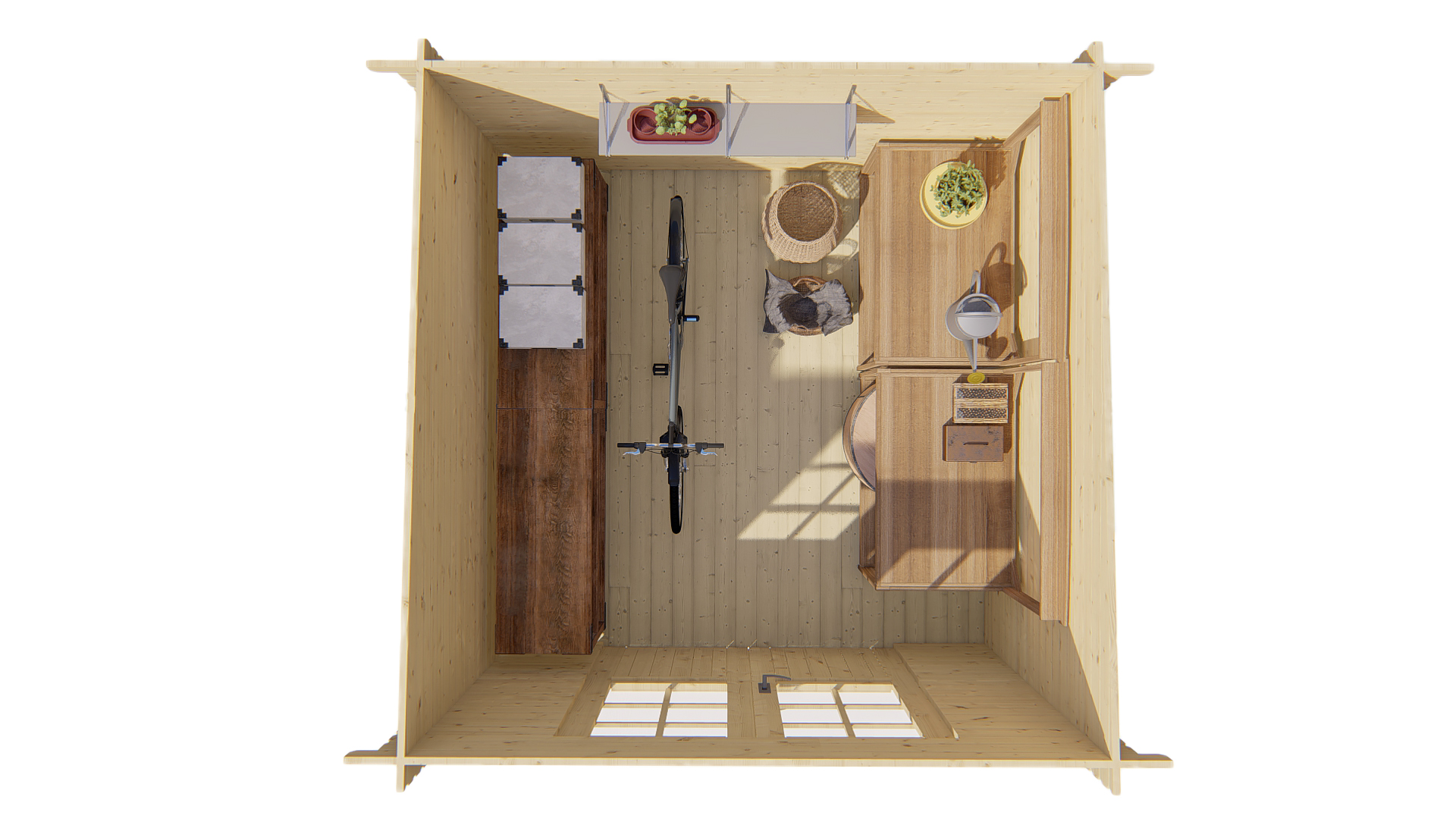 Blokhut - Tuinhuis Jörgen | 28 mm | vuren grijs geïmpregneerd Blokhut - Tuinhuis Jörgen | 28 mm | vuren grijs geïmpregneerd