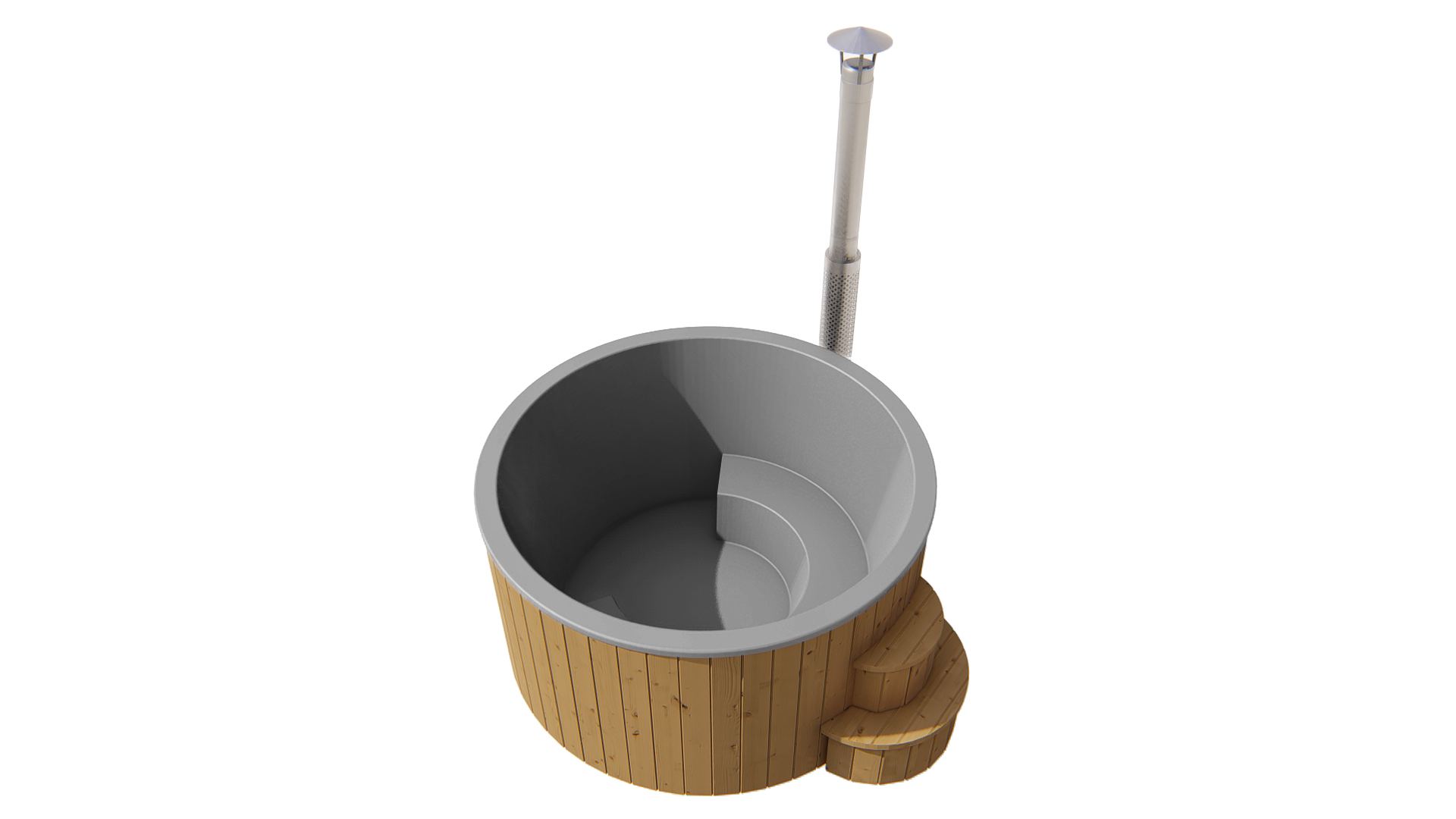 Aanzichten Hottub deluxe ø200 cm Thermowood