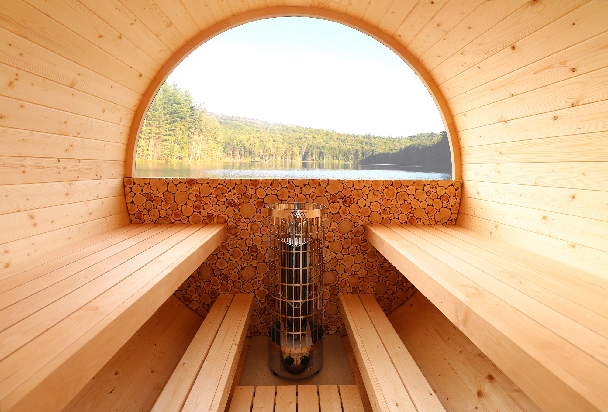 Halve wand juniperus hout / 2.25 POD sauna Tolva