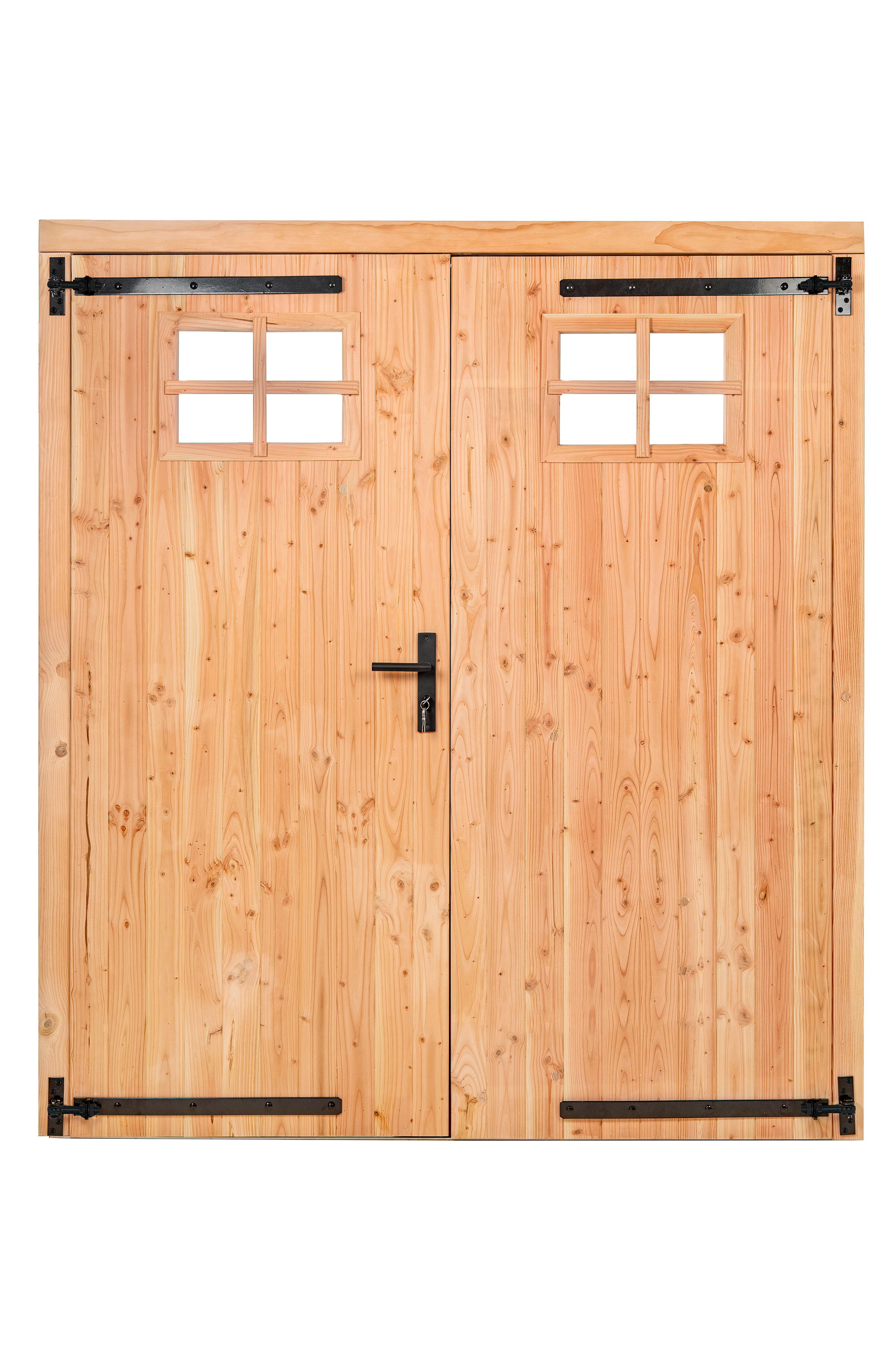Douglas dubbele dichte deur met klein raam B1850xH2050mm buitenmaat, linksdraaiend