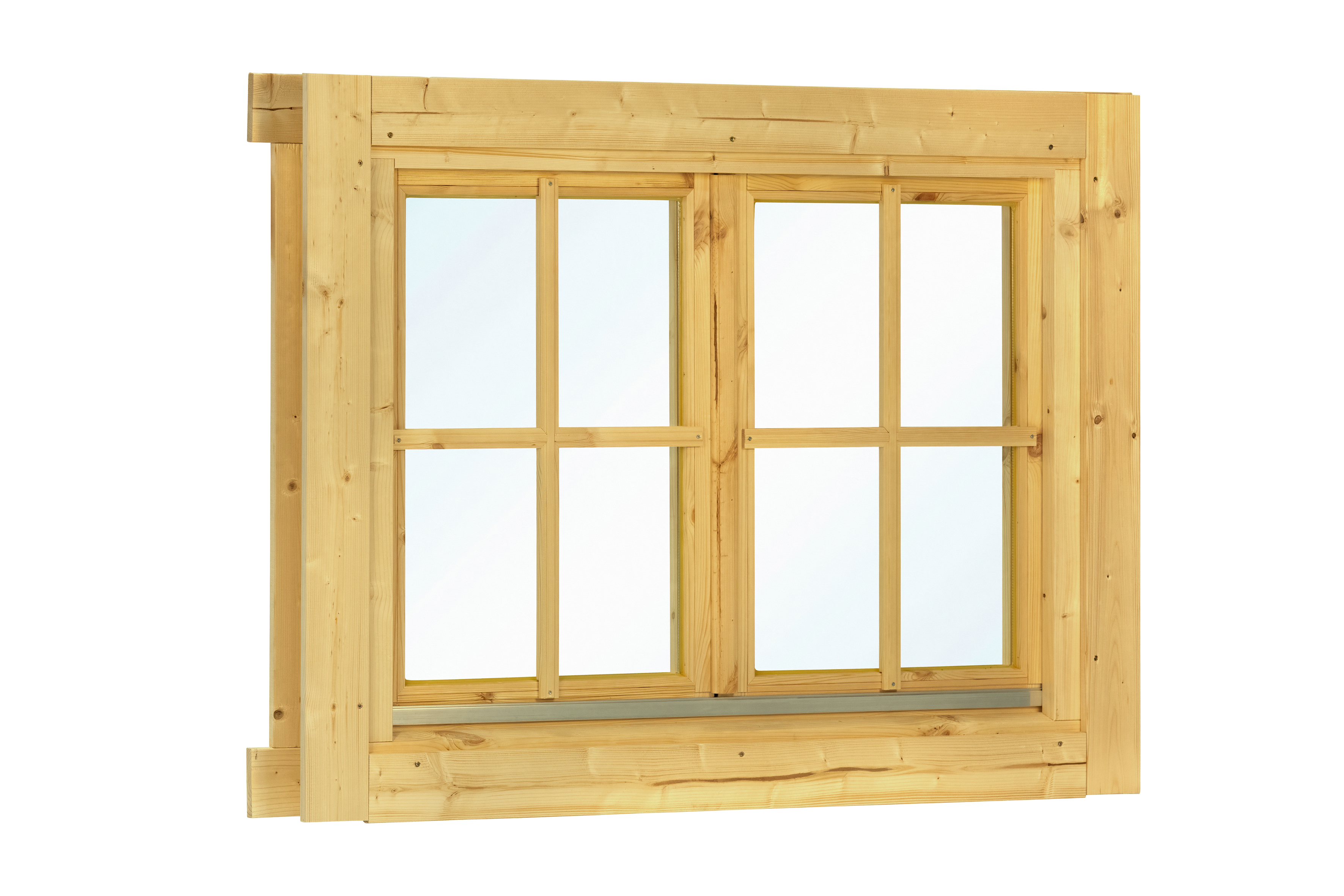 Draai- /kiepraam dubbel L6 vuren 128,5 x 100,5 cm | honinggeel geïmpregneerd