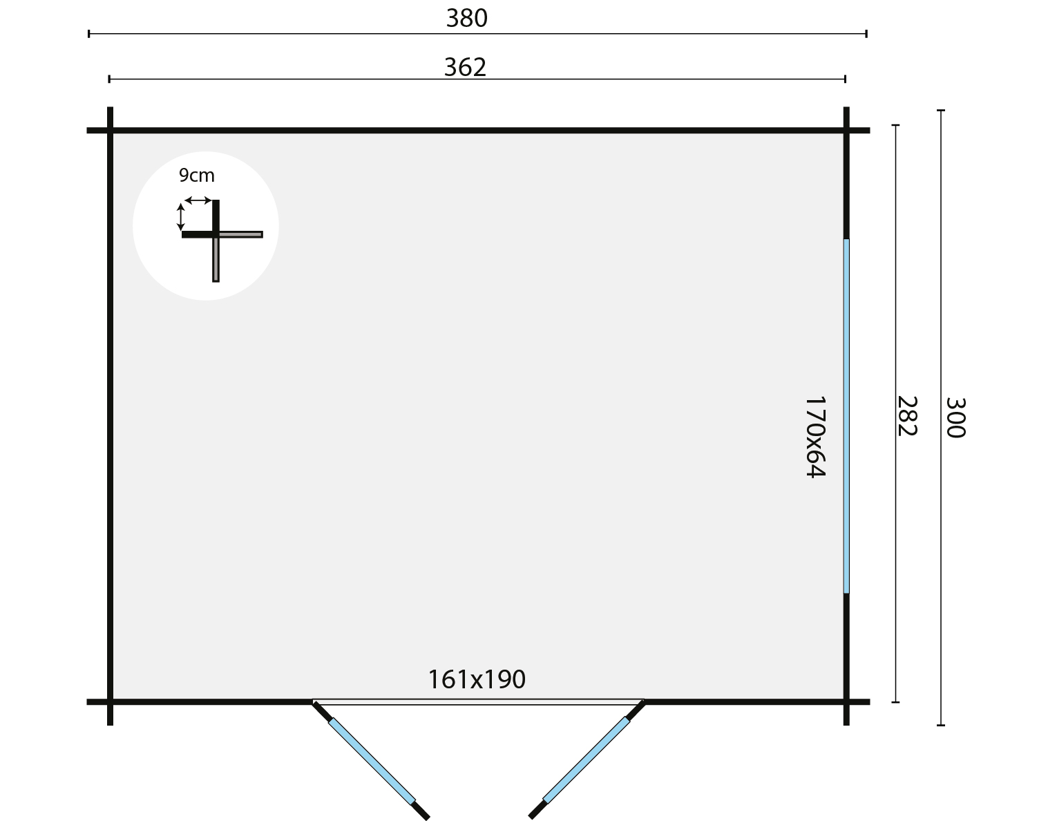 Blokhut - Tuinhuis Loya | 28 mm | vuren Red Class Wood geïmpregneerd Blokhut - Tuinhuis Loya | 28 mm | vuren Red Class Wood geïmpregneerd