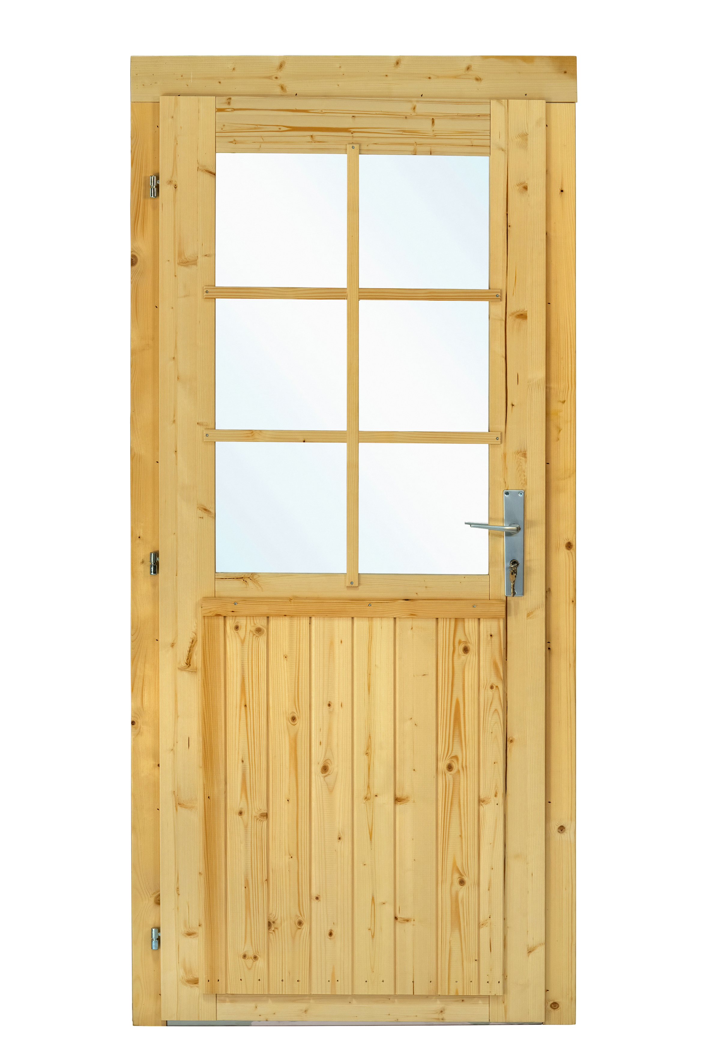 Deur enkel met raam D6 LS vuren 90,5 x 196 cm | honinggeel geïmpregneerd