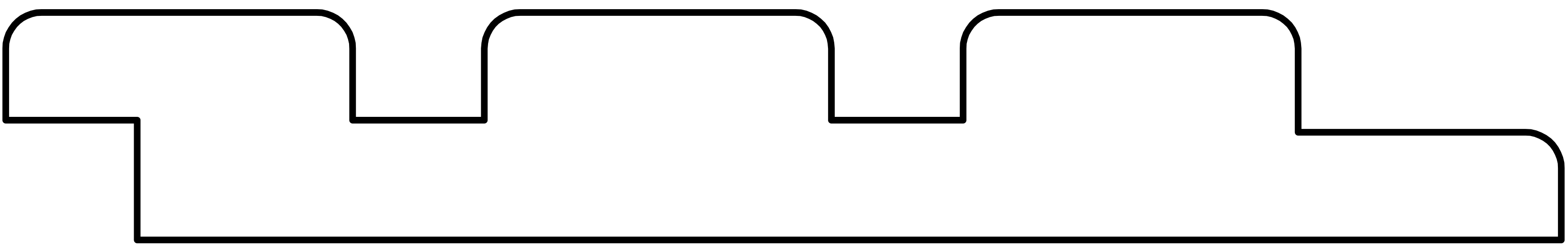 Dreifach Profil douglasie, schwarz imprägniert 1.9x13.0x245cm