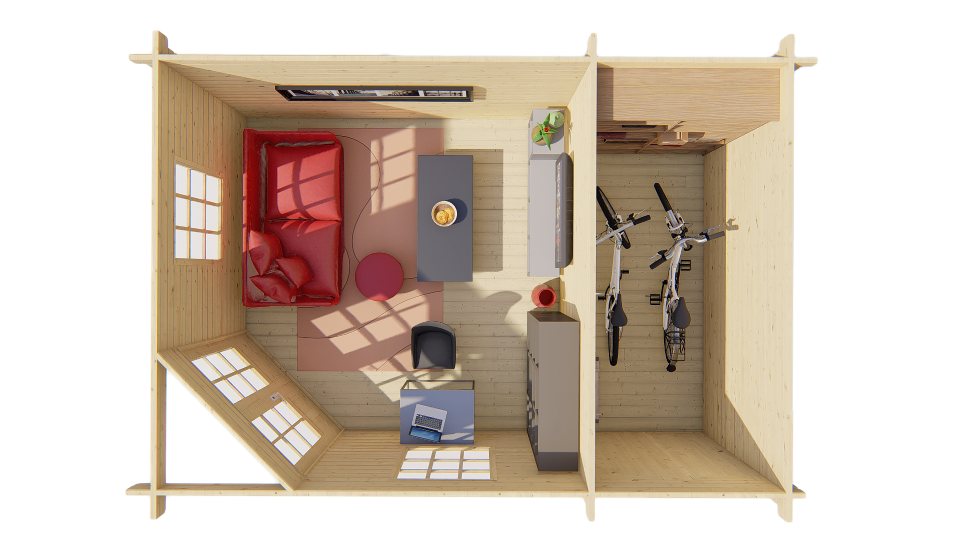 Blokhut - Tuinhuis Helge | 44 mm | vuren Red Class Wood geïmpregneerd