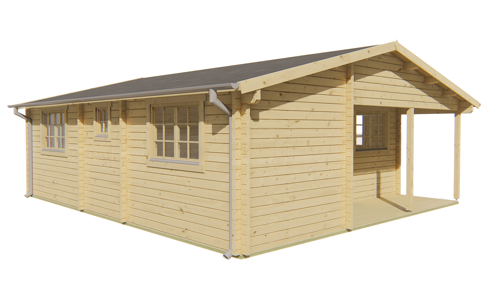 Blokhut - Tuinhuis Ardee | 70 mm | vuren onbehandeld Blokhut - Tuinhuis Ardee | 70 mm | vuren onbehandeld