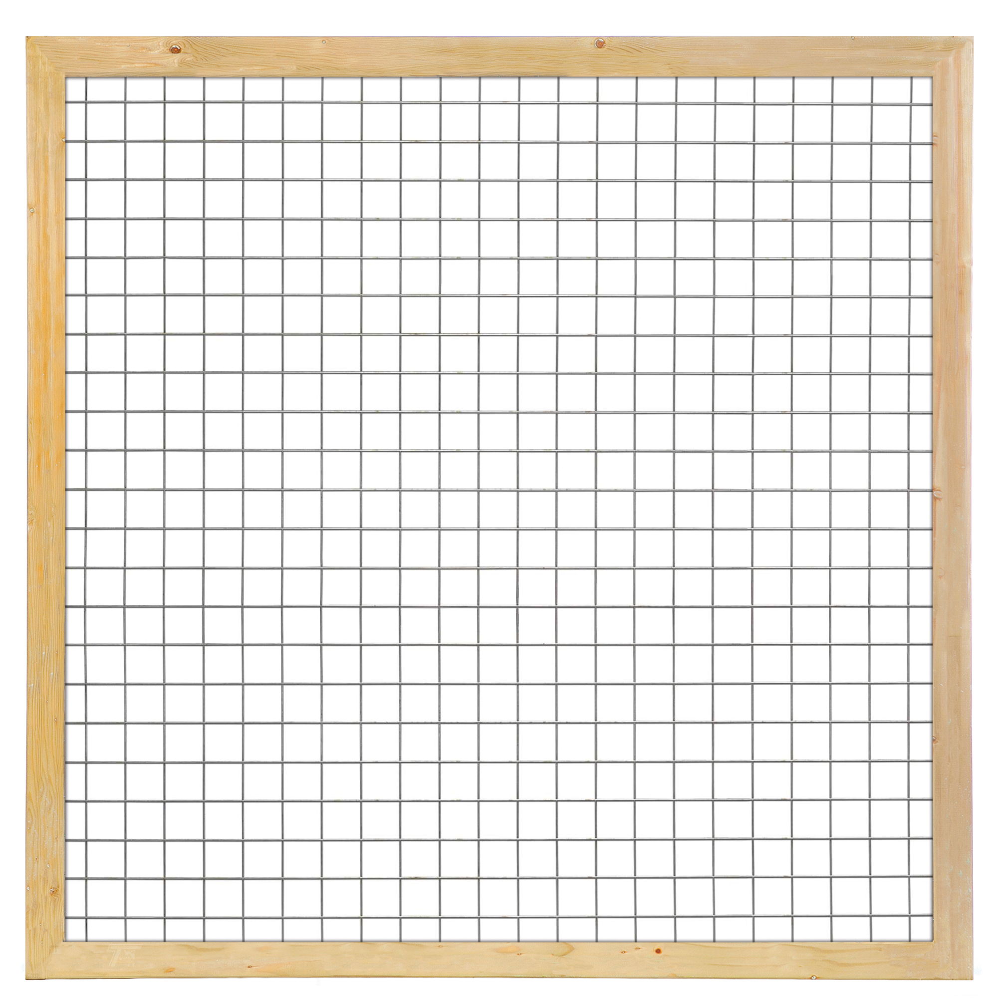 Gaaselement vuurverzinkt maaswijdte 7,5 x 7,5 cm met robuust kader grenen groen geïmpregneerd 4,4 x 9,5 cm H180 x B180 cm