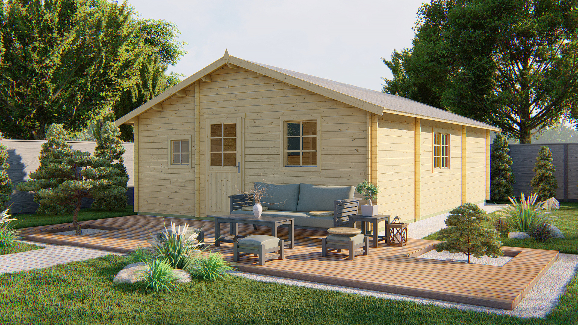 Blokhut - Tuinhuis Malaga | 44 mm | Red Class Wood geïmpregneerd Blokhut - Tuinhuis Malaga | 44 mm | Red Class Wood geïmpregneerd