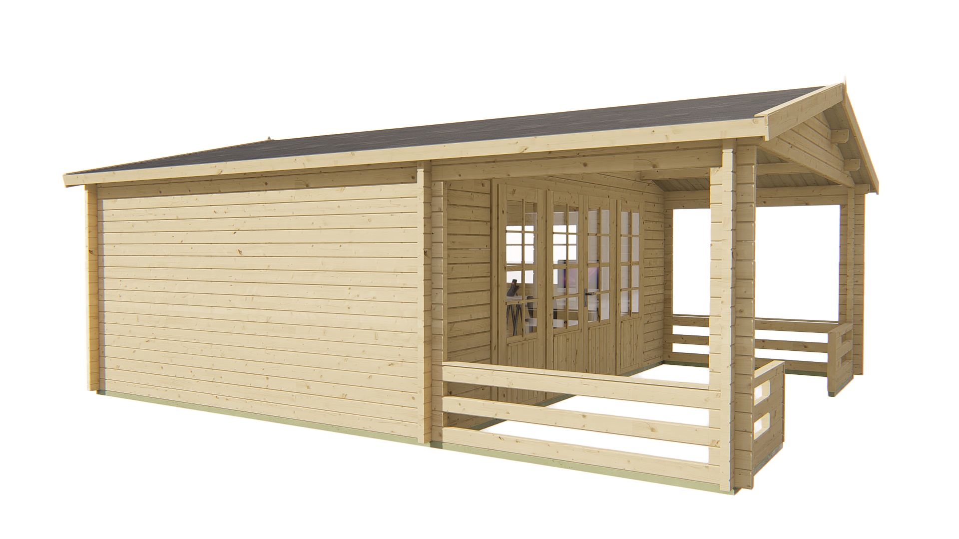 Blokhut - Tuinhuis Nottingham | 58 mm | vuren Red Class Wood geïmpregneerd Blokhut - Tuinhuis Nottingham | 58 mm | vuren Red Class Wood geïmpregneerd