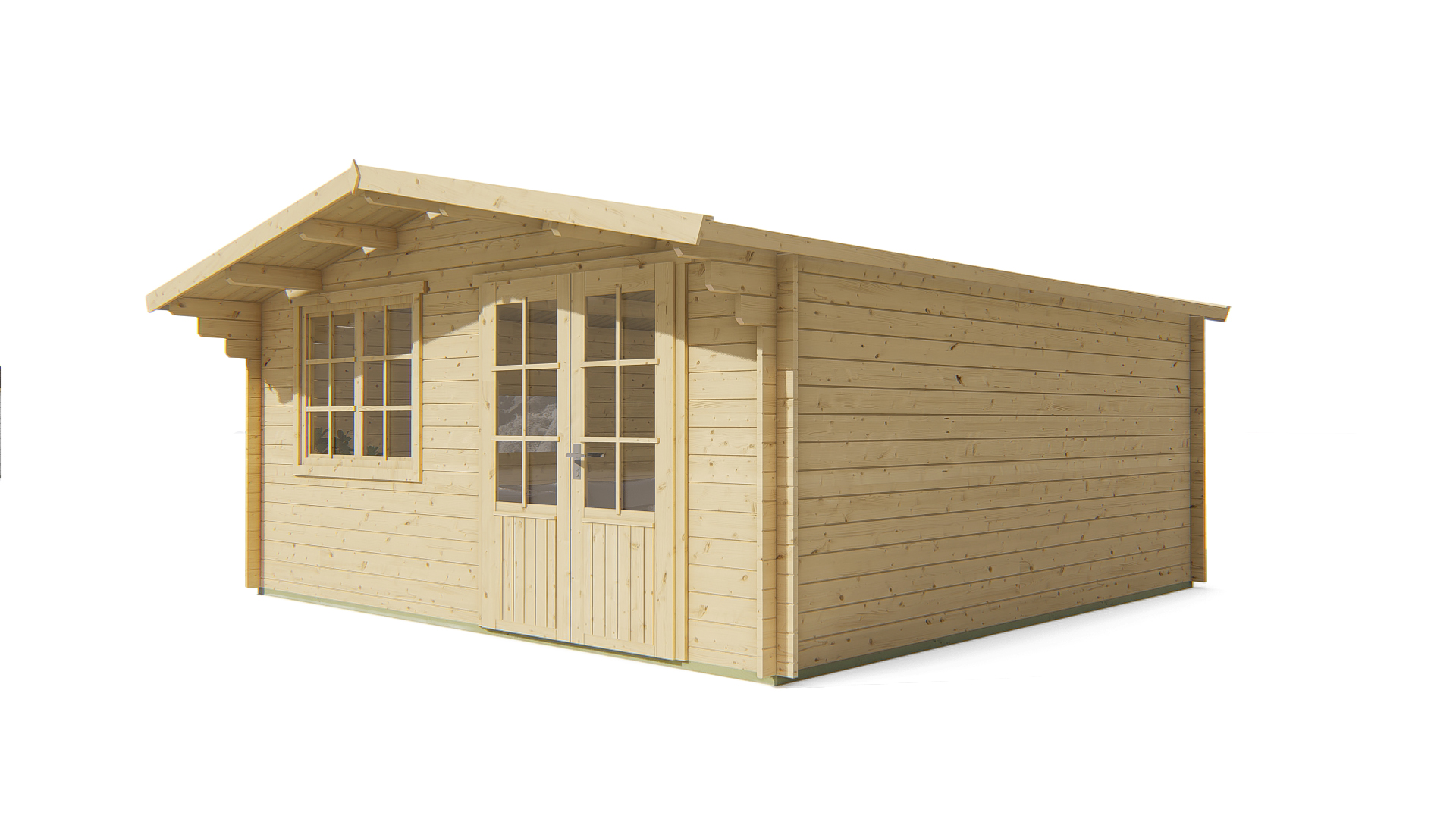 Blokhut - Tuinhuis Salamanca | 34 mm | vuren honinggeel geïmpregneerd Blokhut - Tuinhuis Salamanca | 34 mm | vuren honinggeel geïmpregneerd