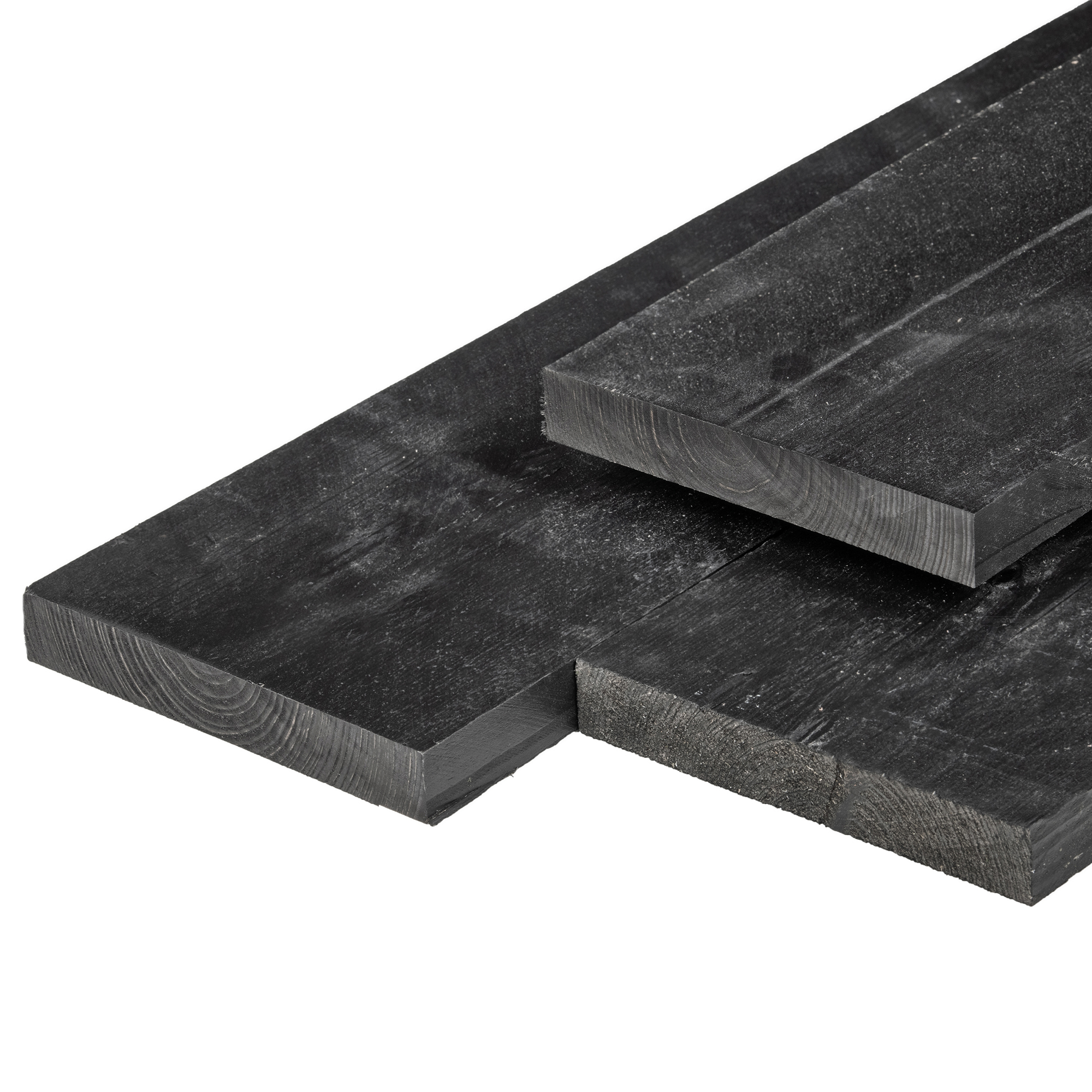 Board Central European pine 2,0 x 20,0 cm black painted