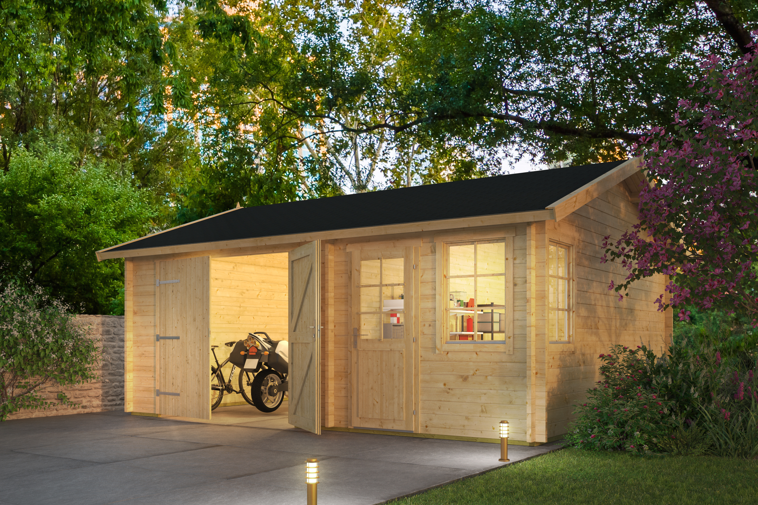 Garage Moa | 44 mm | vuren Red Class Wood geïmpregneerd