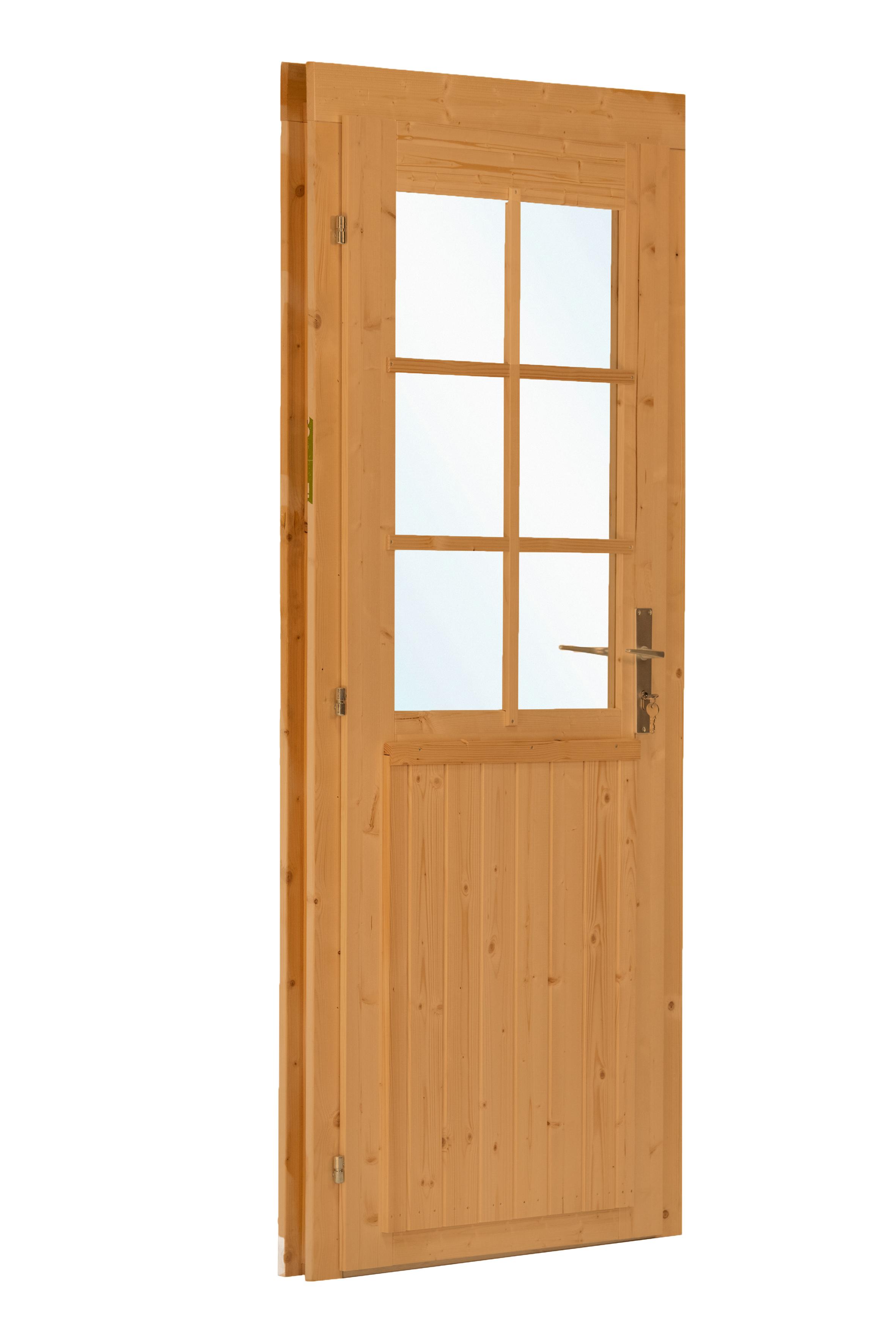 Deur enkel met raam D6 LS vuren 90,5 x 196 cm | bruin geïmpregneerd