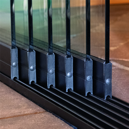 Glass sliding wall set - Installation height 238-242cm - Panel width 82 cm - Width up to 482 cm - 6-track anthracite RAL 7024