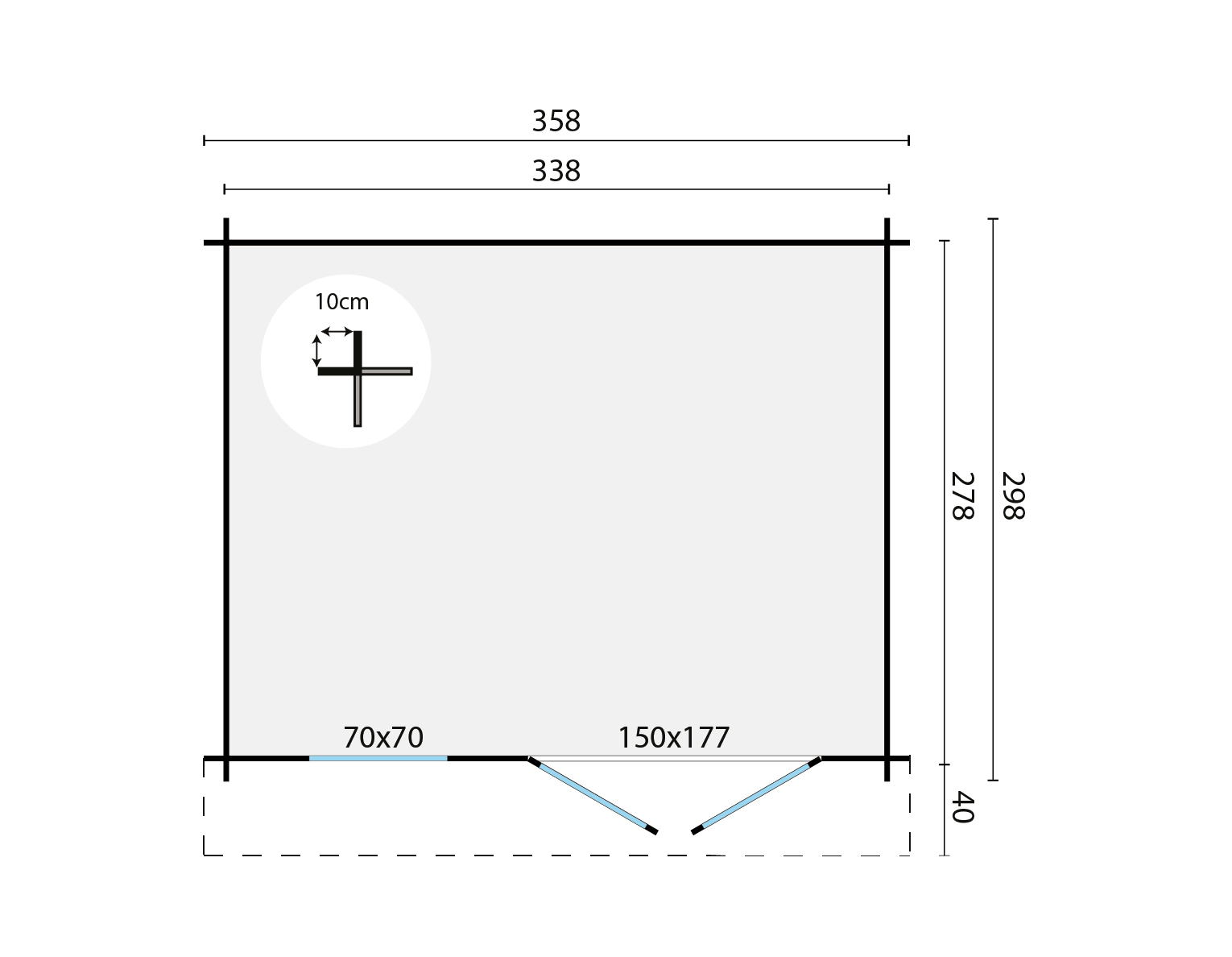Gartenhaus Marta, 28 mm, Red Class Wood imprägniert