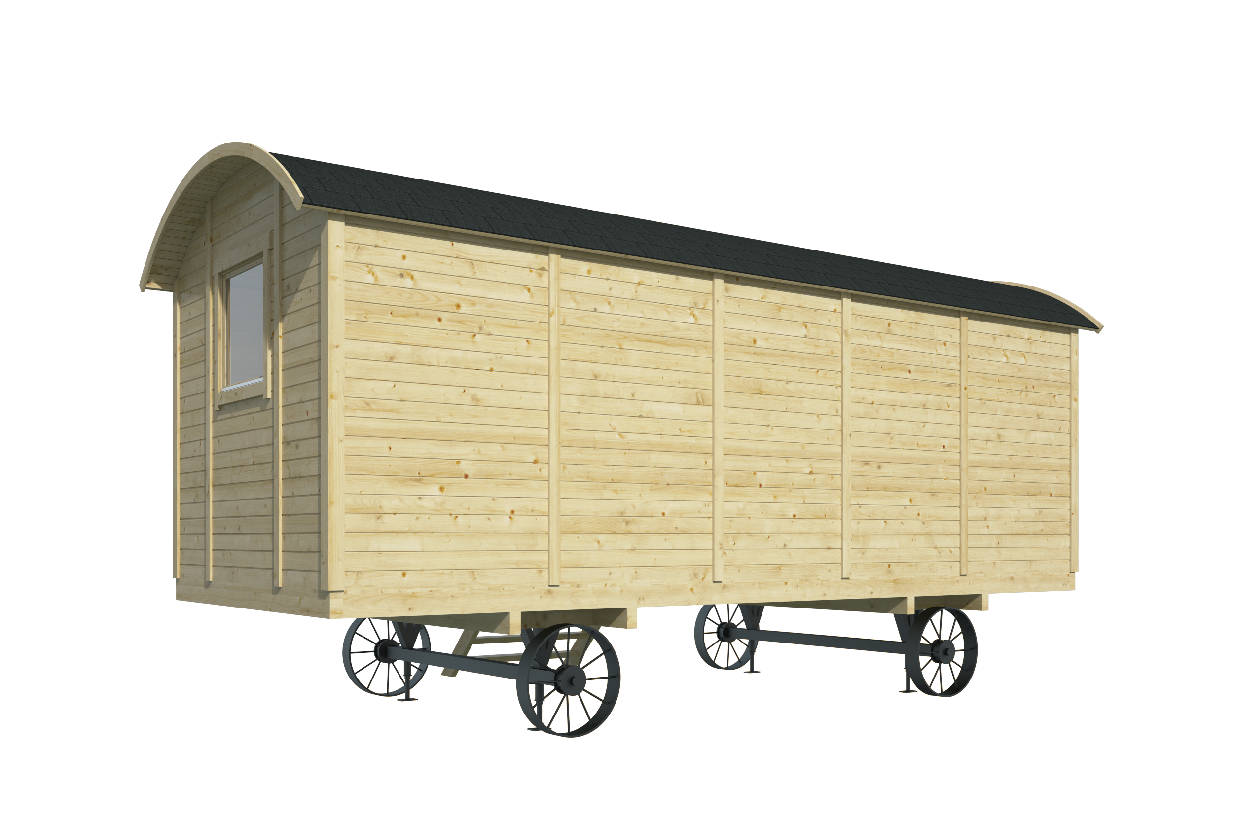 Circuswagen Barby | 19mm | vuren onbehandeld | 600 x 240 cm | excl. onderstel