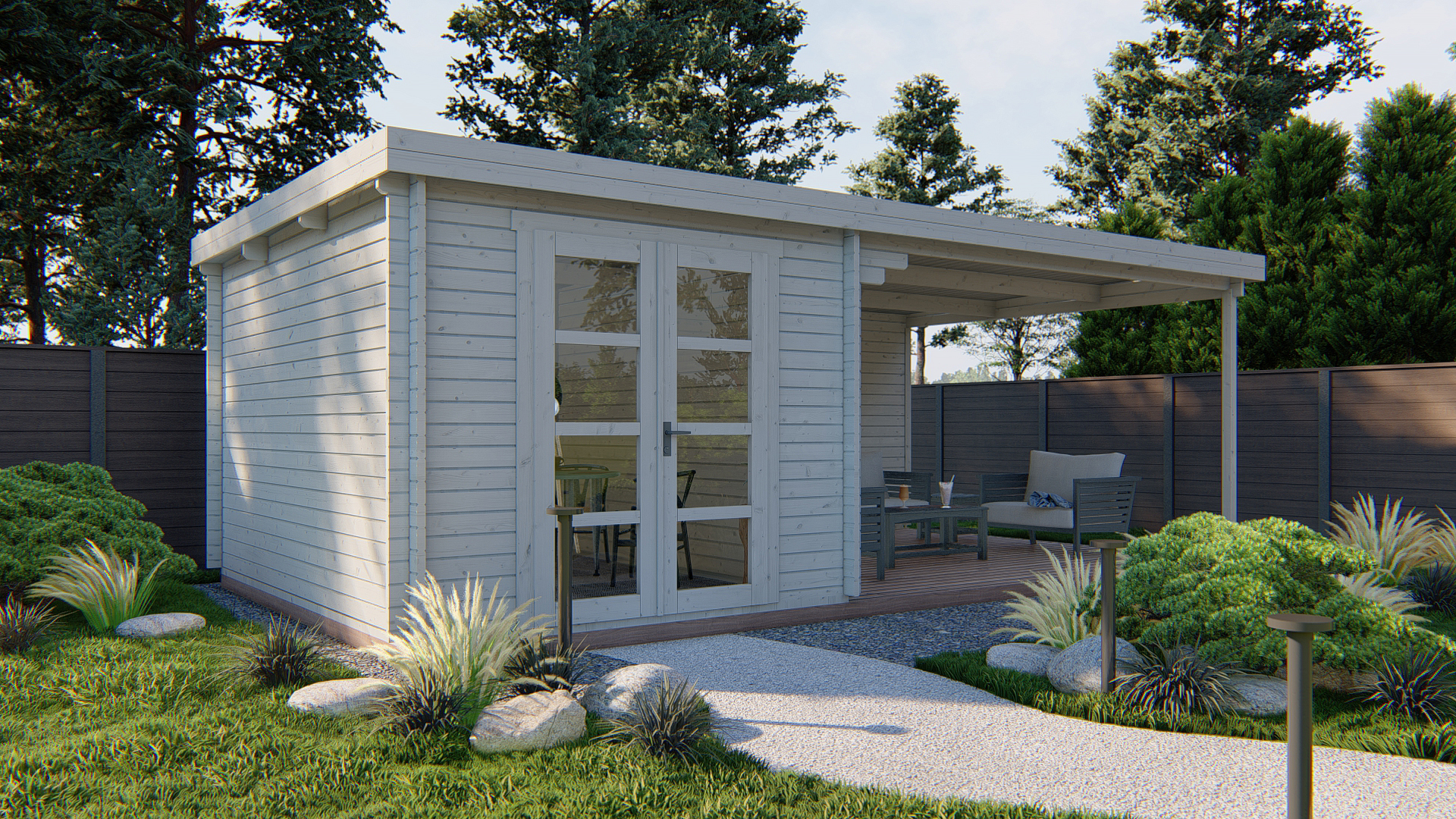 Blokhut - Tuinhuis Gunnar | 44 mm | vuren onbehandeld