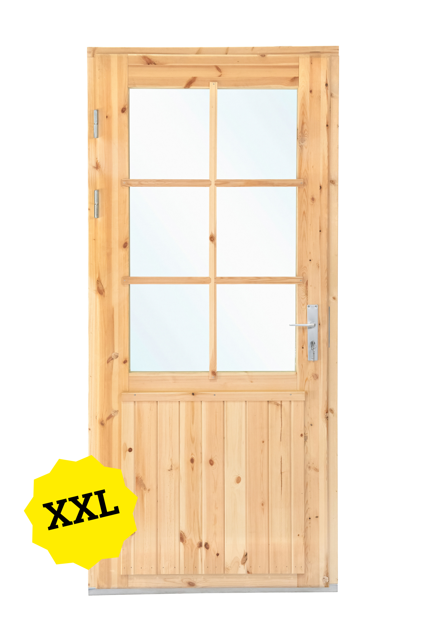 Deur enkel met raam XXL linksdraaiend, vuren 106,5 x 215 cm