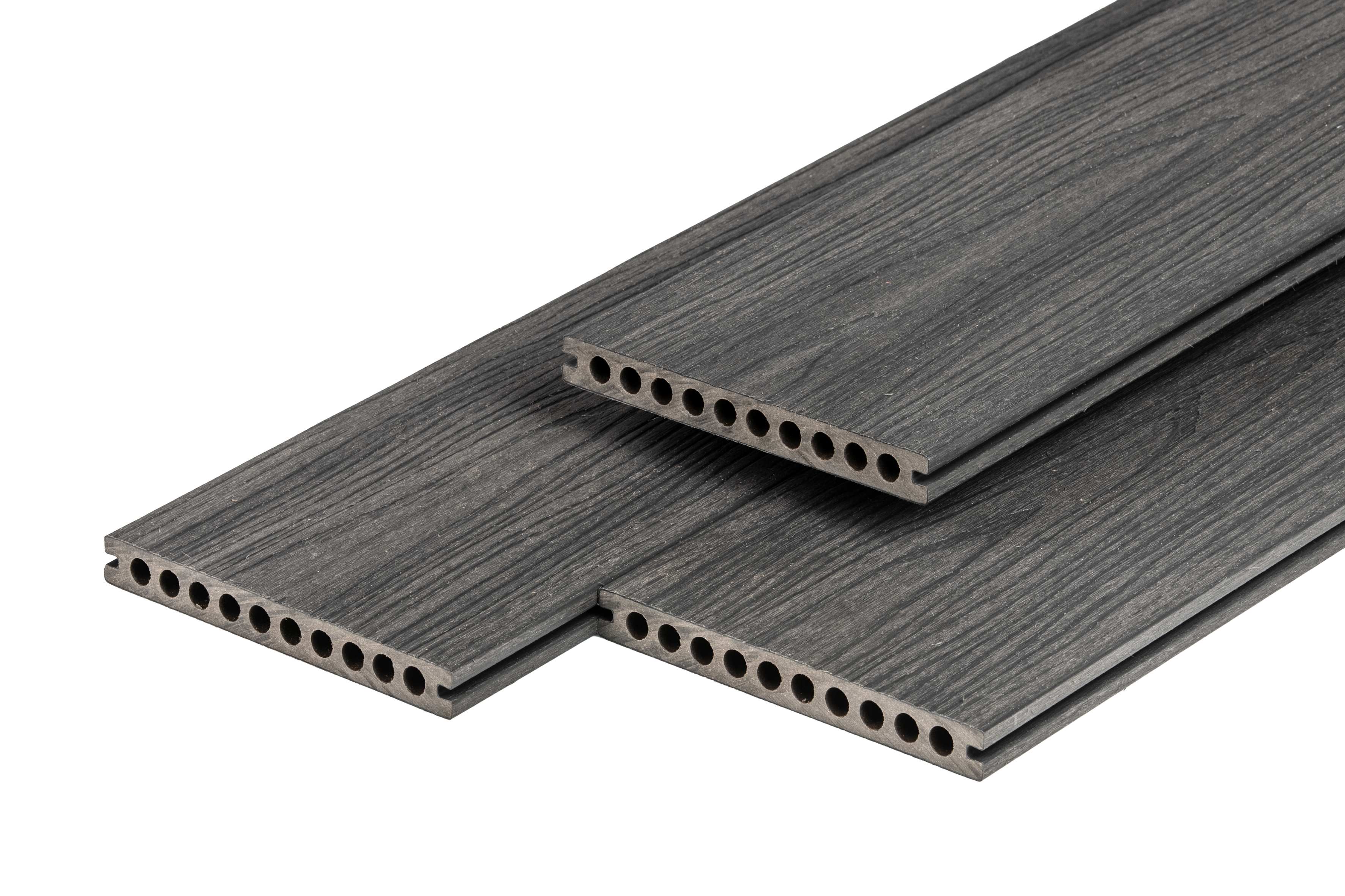 PuraShield composiet vlonderplank 2,3 x 21,0 x 400 cm, dark grey, semi-massief, fijne houtnerf, clip systeem