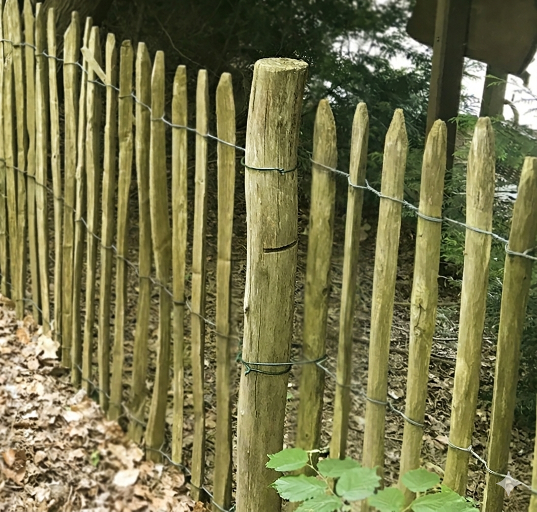 Kastanie Pfähle Ø 7,0-9,0 x 250 cm, angespitzt, geschält