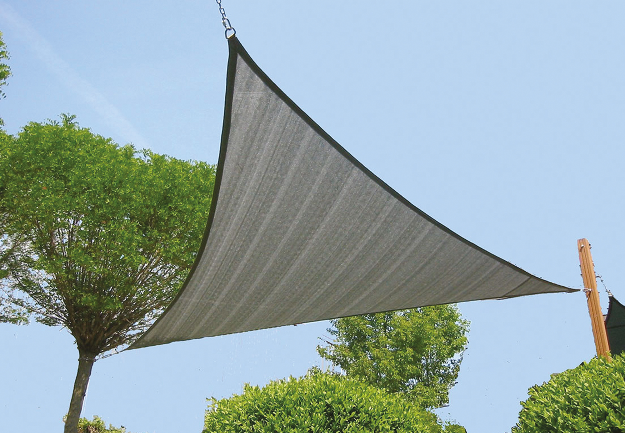 Zonnezeil driehoek zilvergrijs 420cm