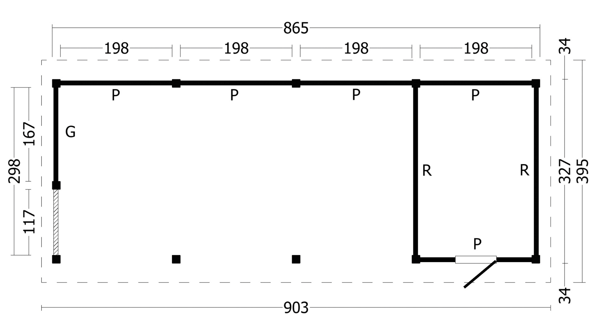 Hamar L Type 10 Douglas Gedroogd Potdekselplank blank