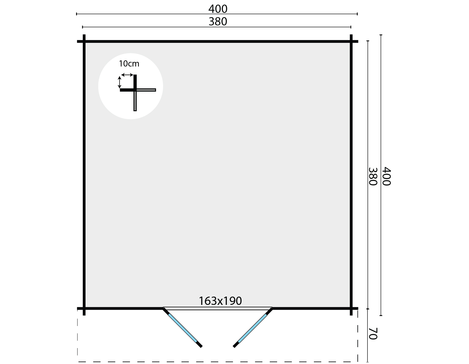 Blokhut - Tuinhuis Torrent | 34 mm | vuren grijs geïmpregneerd Blokhut - Tuinhuis Torrent | 34 mm | vuren grijs geïmpregneerd